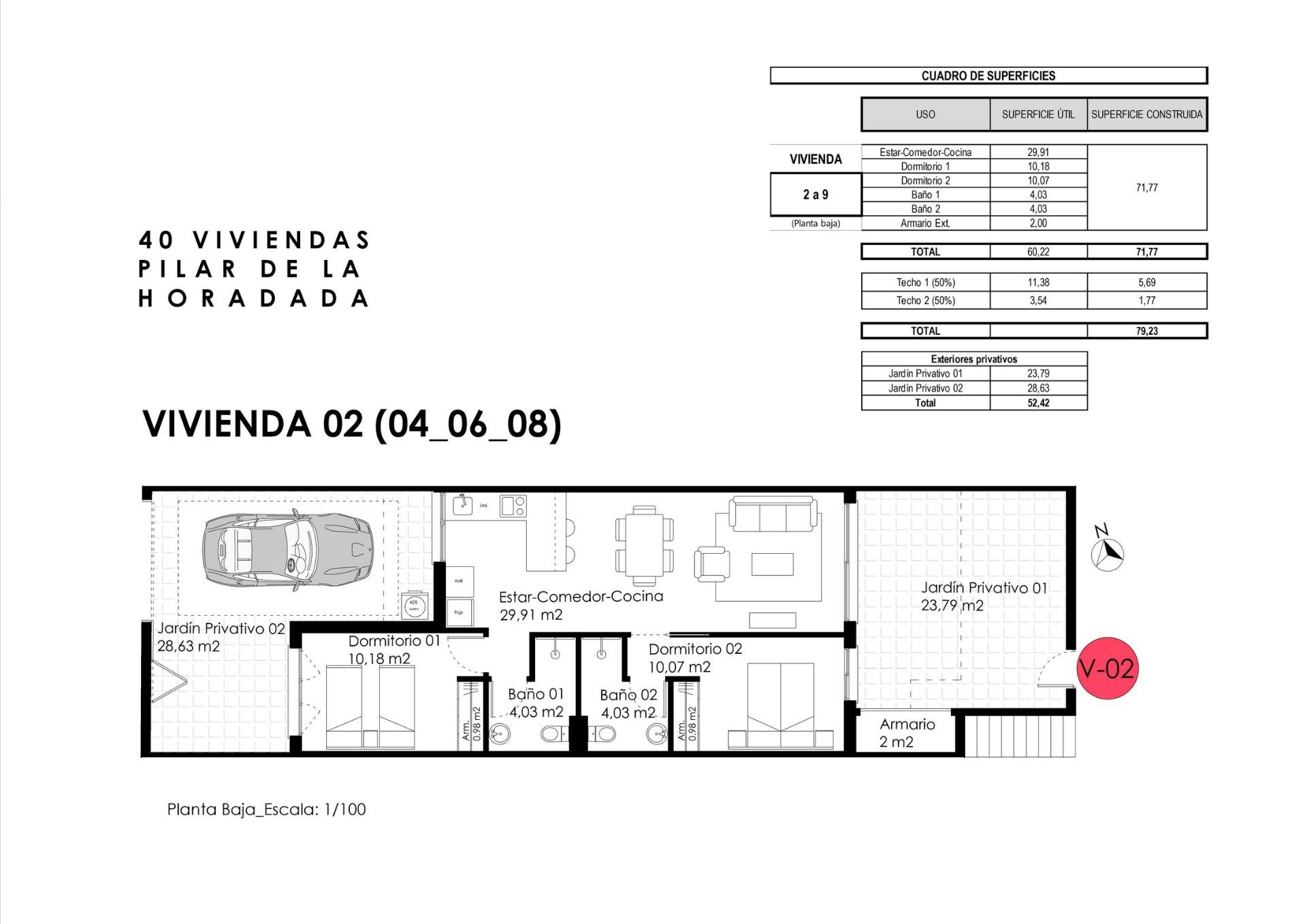For sale - 2 Bedroom 2 Bathroom Bungalow in Pilar de La Horadada - pueblo  - Alicante