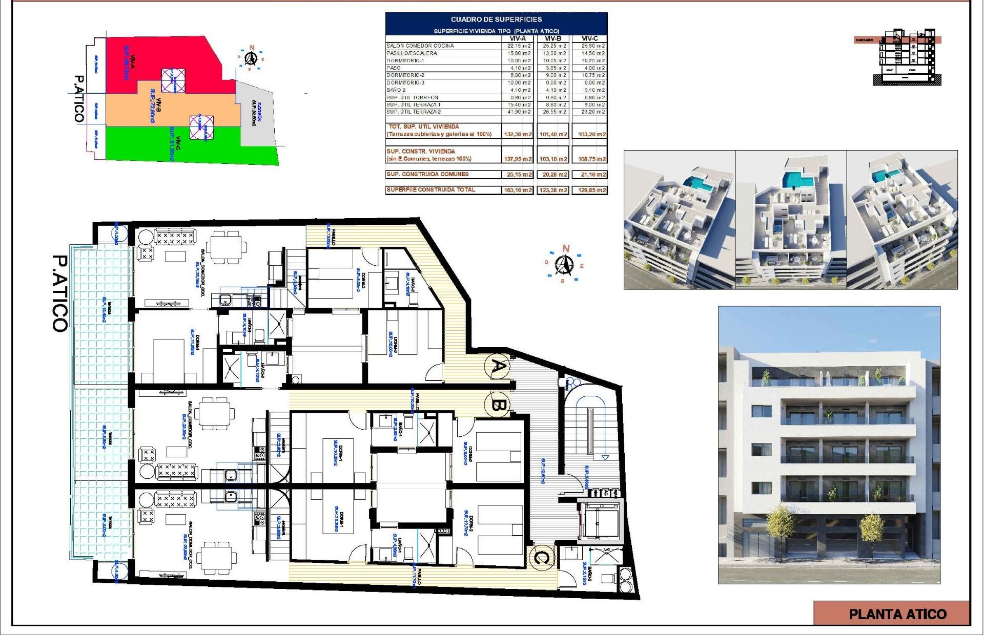 For sale - 2 Bedroom 2 Bathroom Penthouse in Torrevieja - Centro  - Alicante