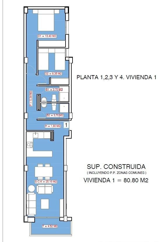 For sale - 2 Bedroom 2 Bathroom Apartment in Torrevieja - Playa El Acequión  - Alicante