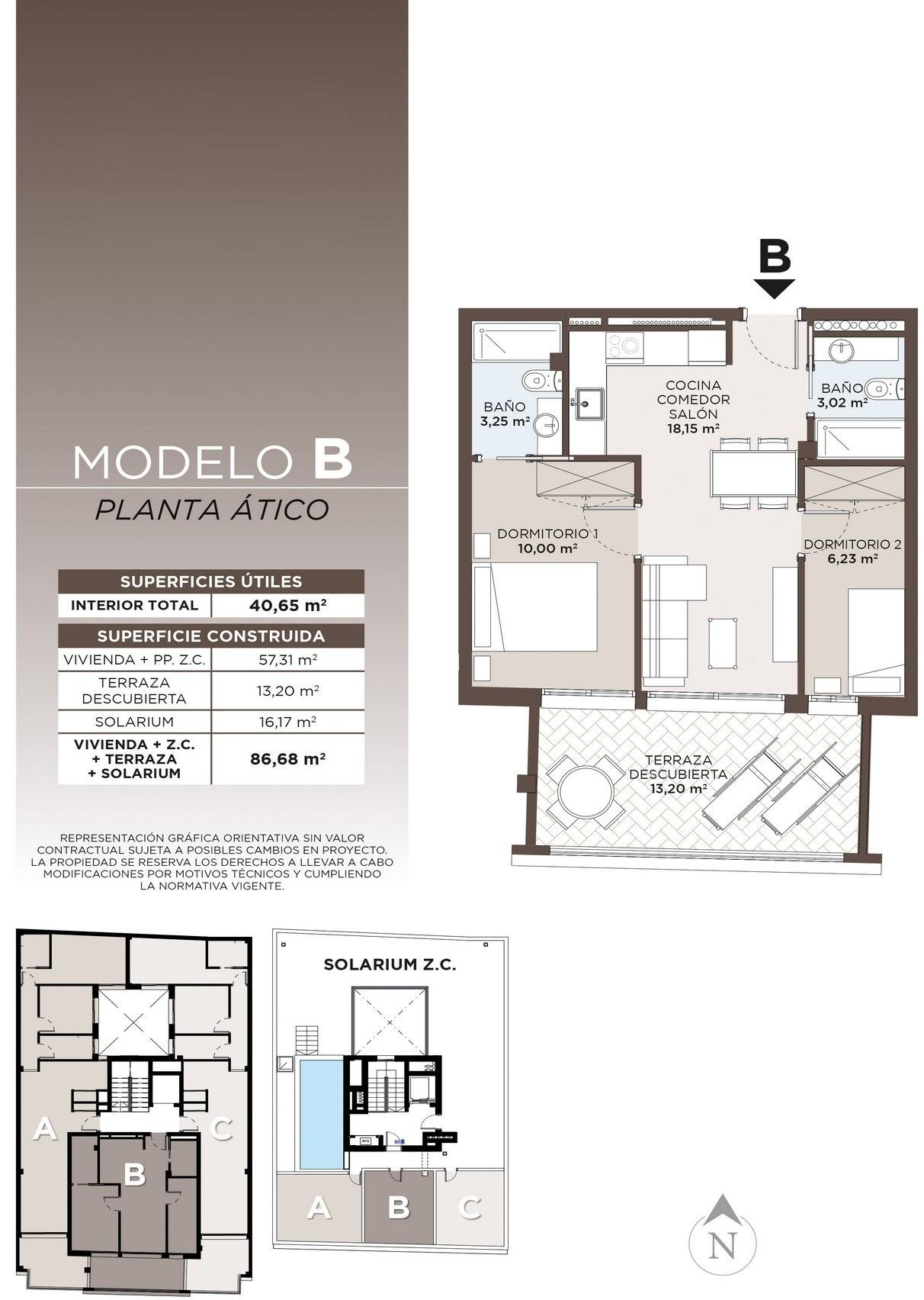 For sale - 2 Bedroom 2 Bathroom Penthouse in Torrevieja - Playa de El Cura  - Alicante