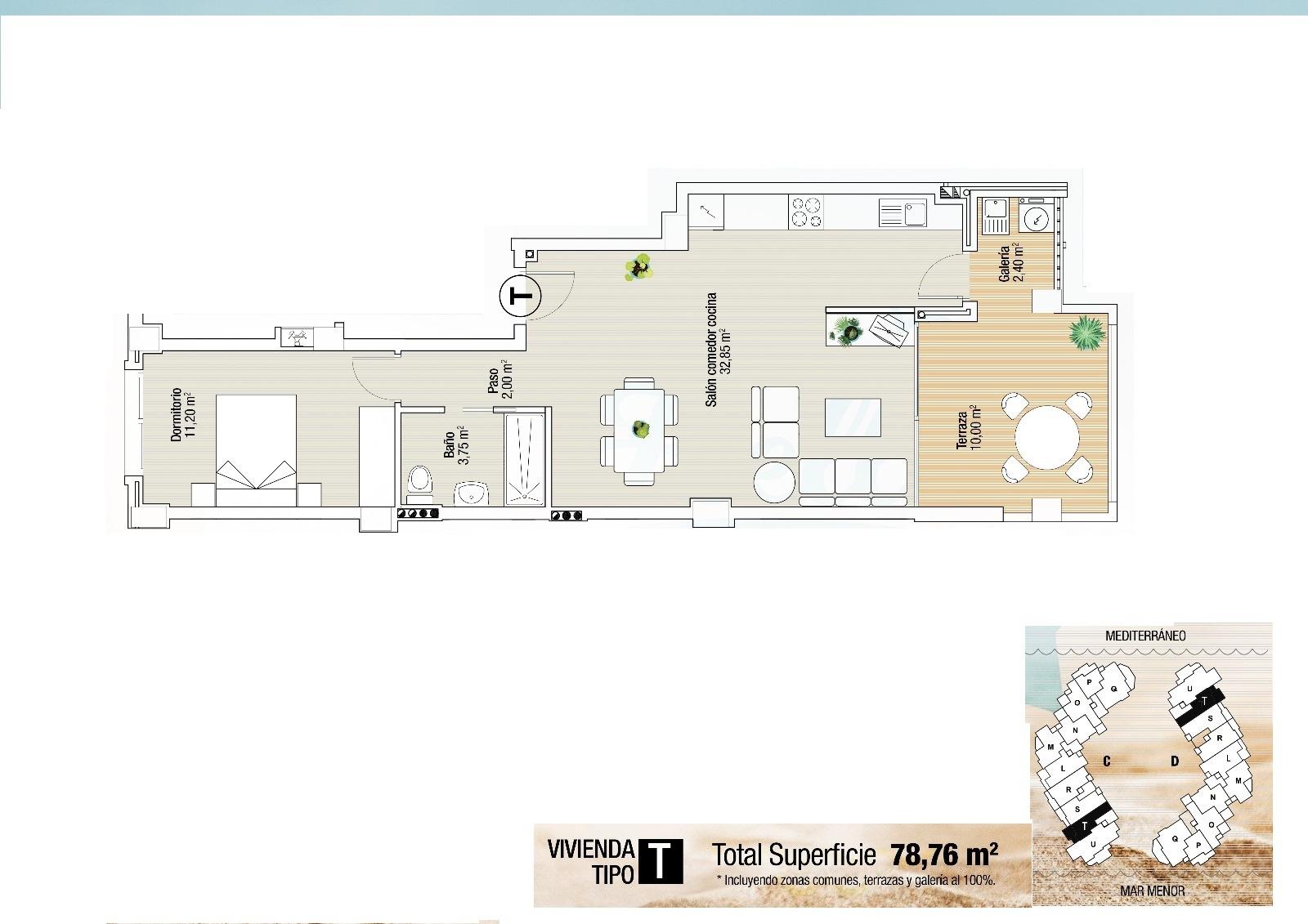New Build - 1 Bedroom 1 Bathroom Apartment in La Manga del Mar Menor - La Manga  - Murcia