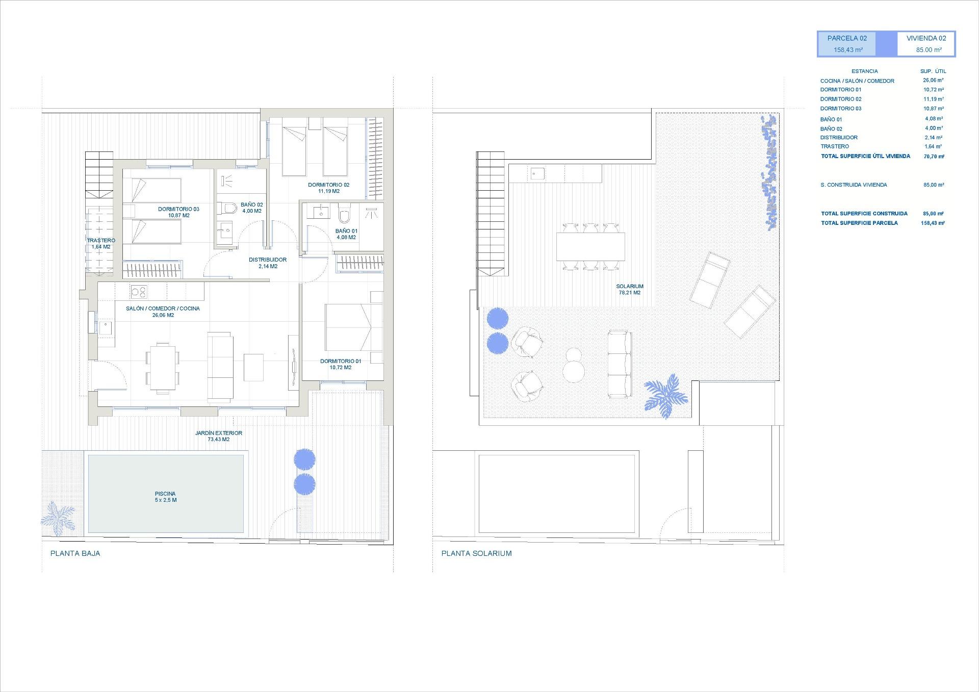 New Build - 3 Bedroom 2 Bathroom Villa in Torre Pacheco - Roldán  - Murcia