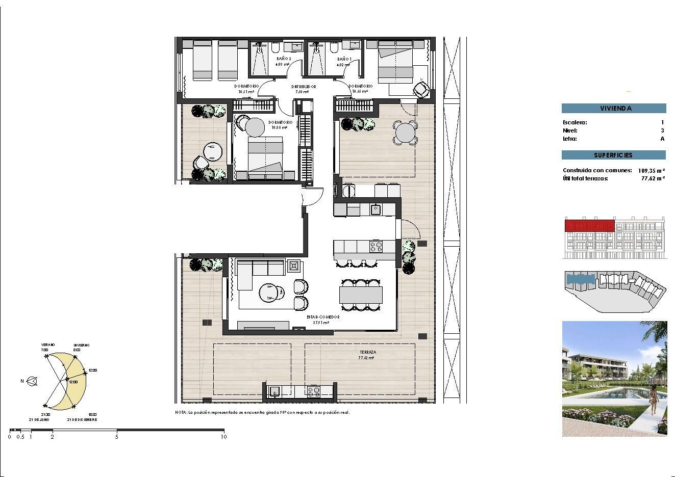 New Build - 3 Bedroom 2 Bathroom Penthouse in Torre Pacheco - Santa Rosalia Lake And Life Resort  - Murcia