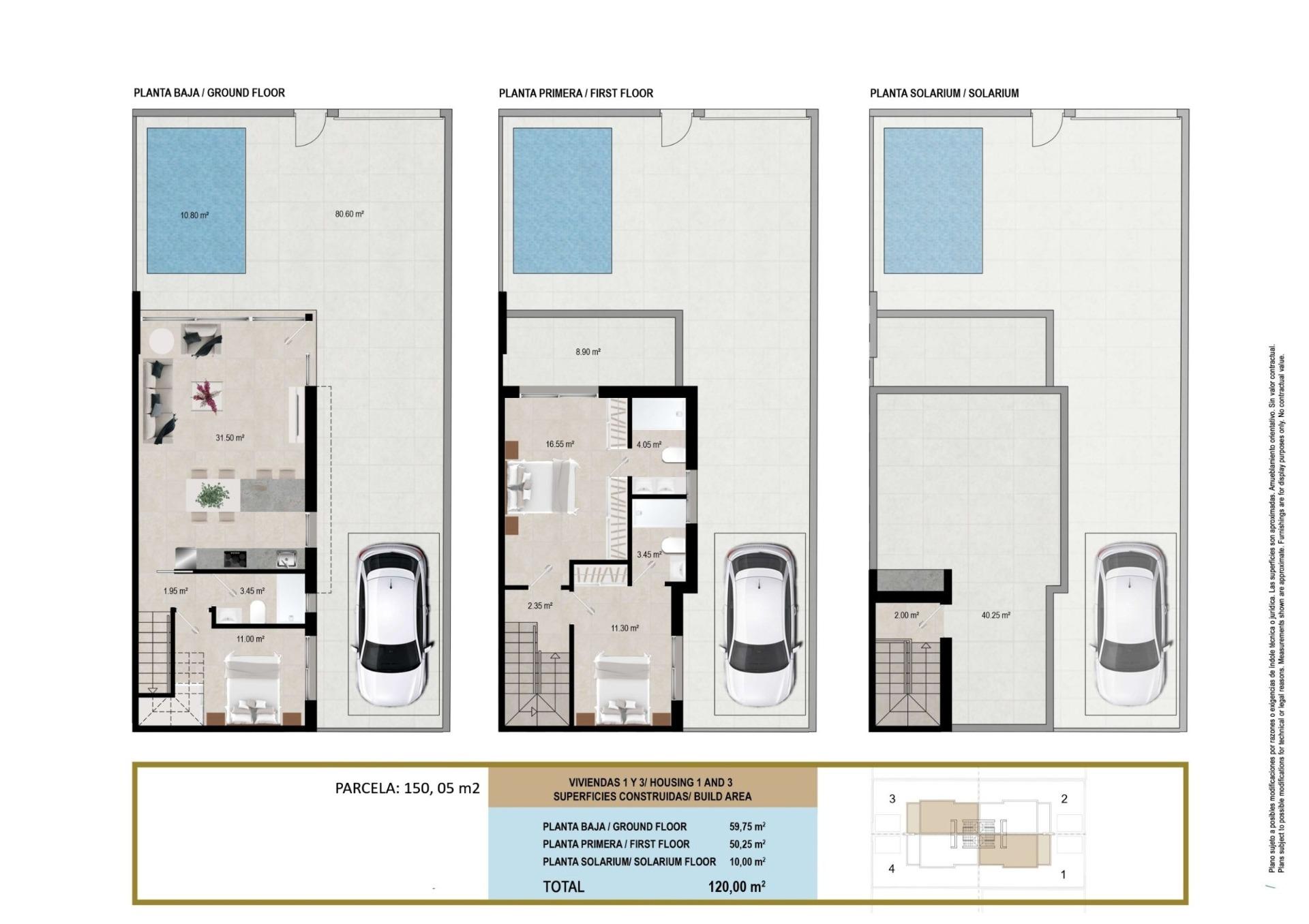 New Build - 3 Bedroom 3 Bathroom Quad House in San Javier - pueblo  - Murcia