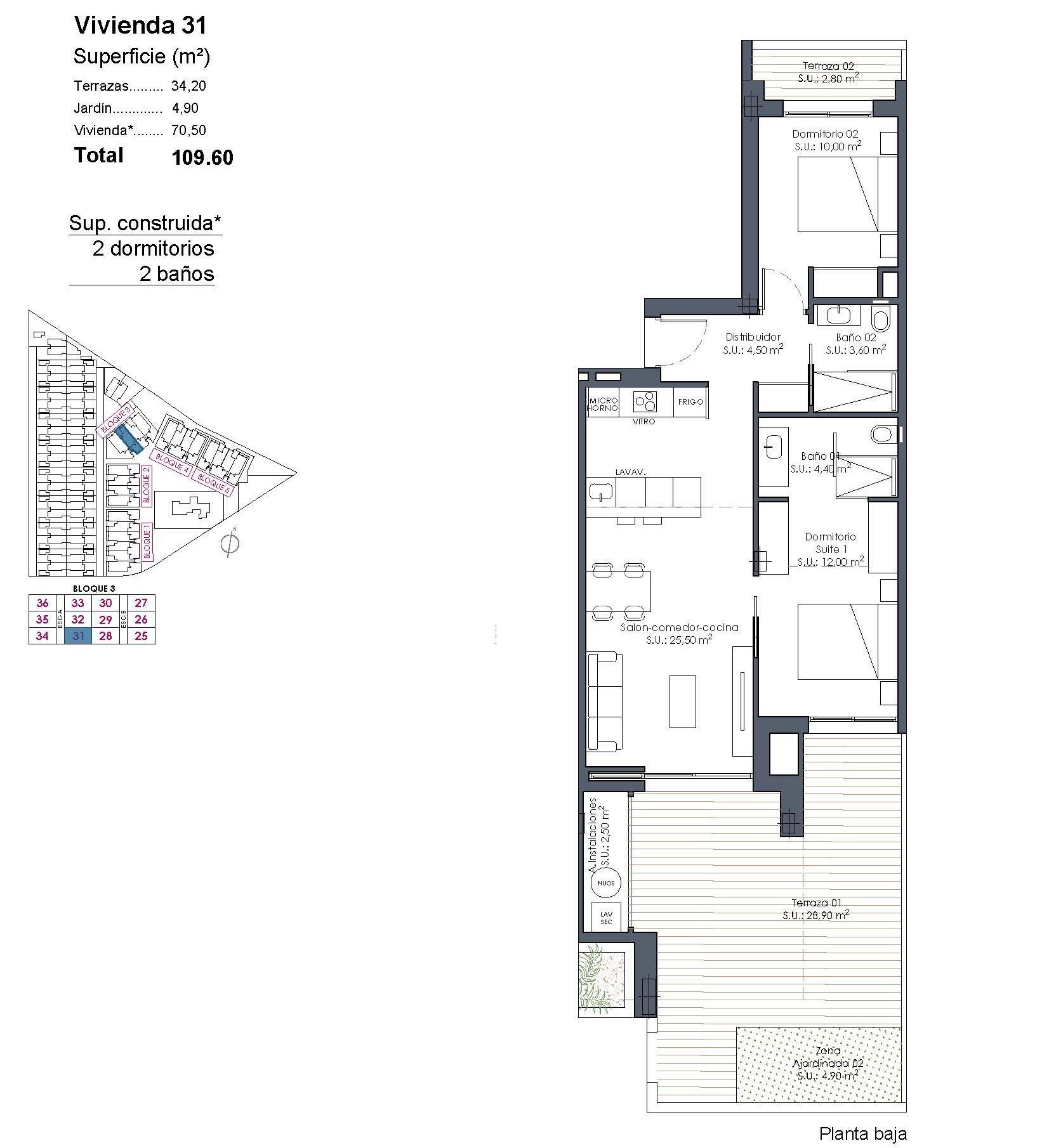 New Build - 2 Bedroom 2 Bathroom Apartment in Los Alcazares - Serena Golf  - Murcia