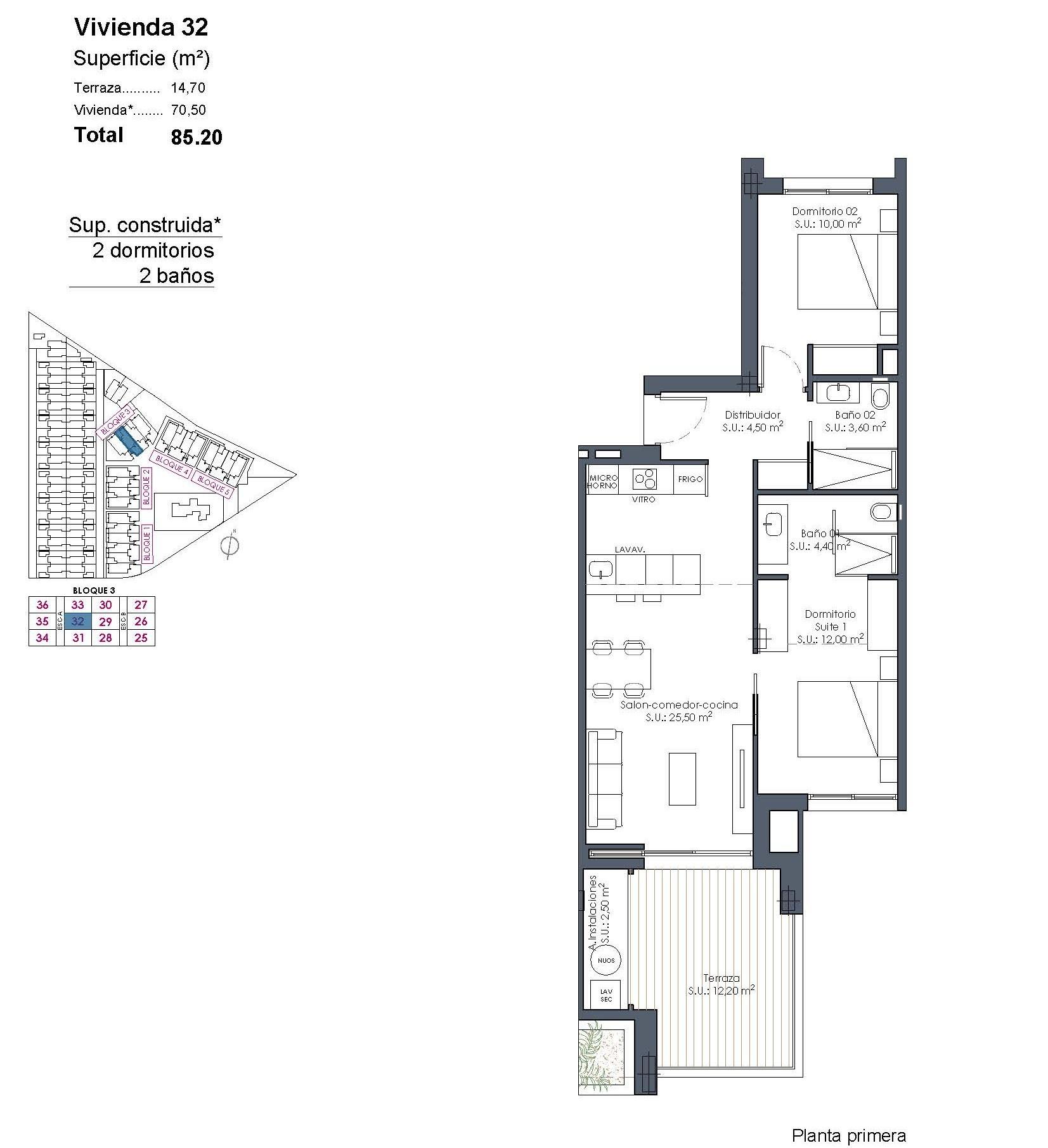 New Build - 2 Bedroom 2 Bathroom Apartment in Los Alcazares - Serena Golf  - Murcia