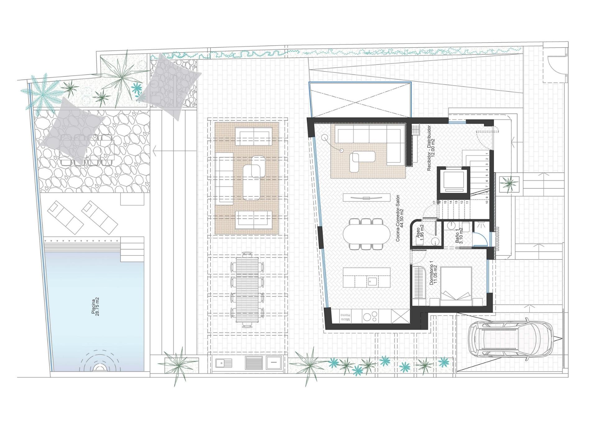New Build - 3 Bedroom 3 Bathroom Villa in Cabo de Palos - Cala Flores  - Murcia