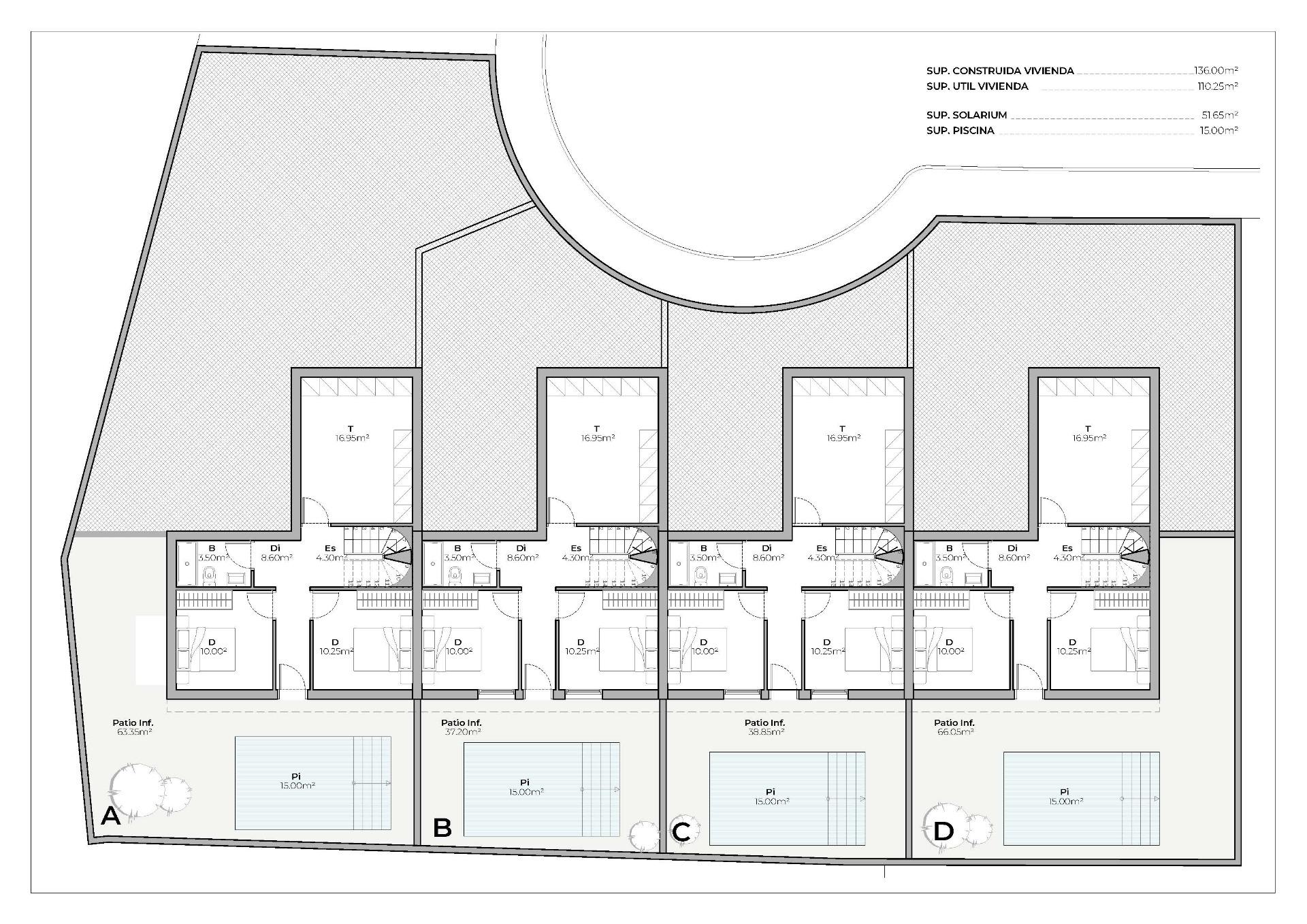 New Build - 3 Bedroom 3 Bathroom Town House in Mazarron - Country Club  - Murcia