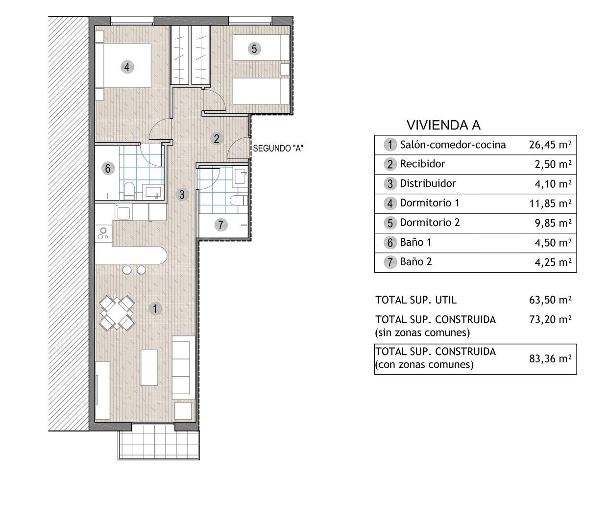 New Build - 2 Bedroom 2 Bathroom Penthouse in Puerto de Mazarron - Playa del Puerto  - Murcia