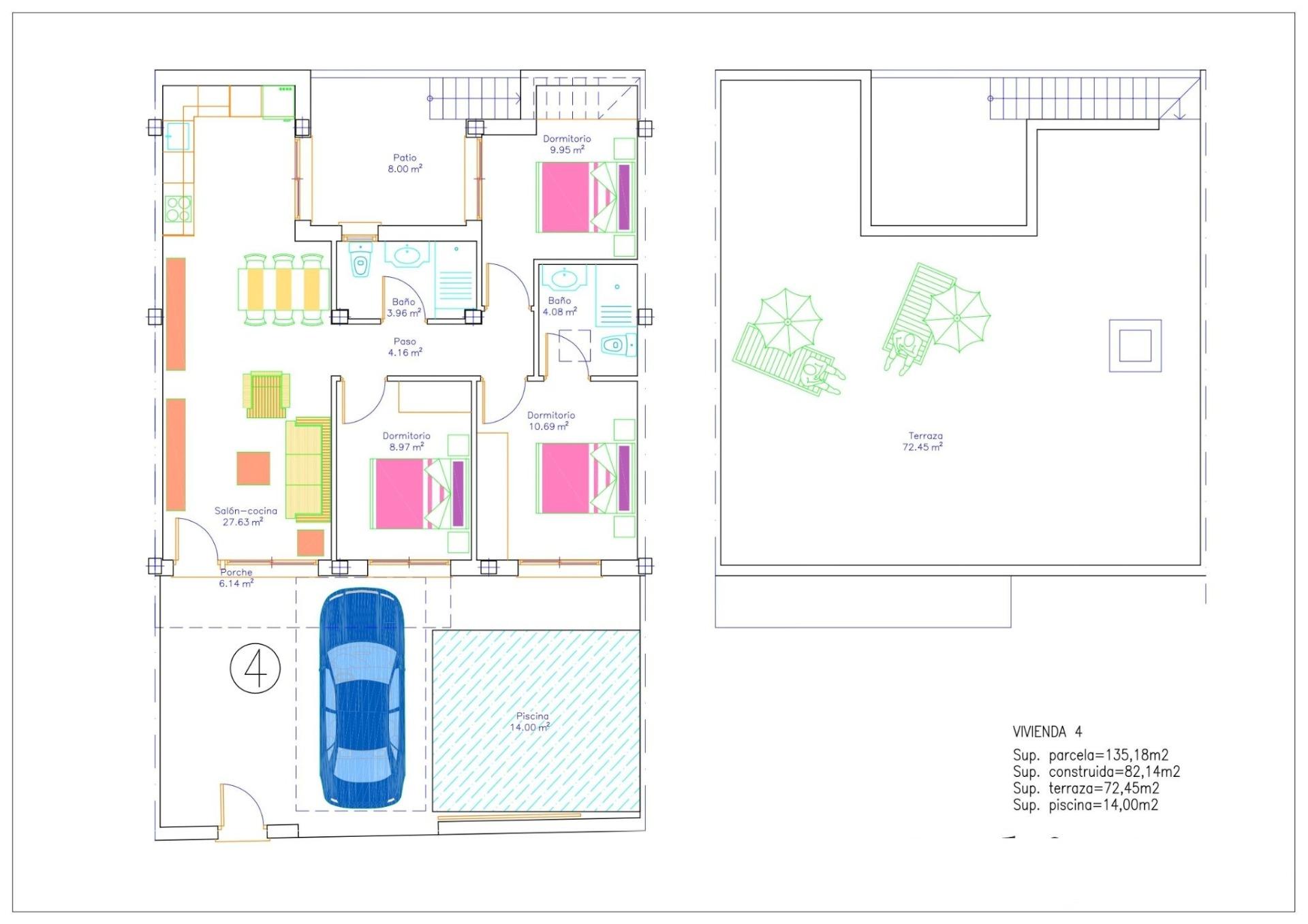 New Build - 3 Bedroom 2 Bathroom Town House in Avileses - Avileses  - Murcia