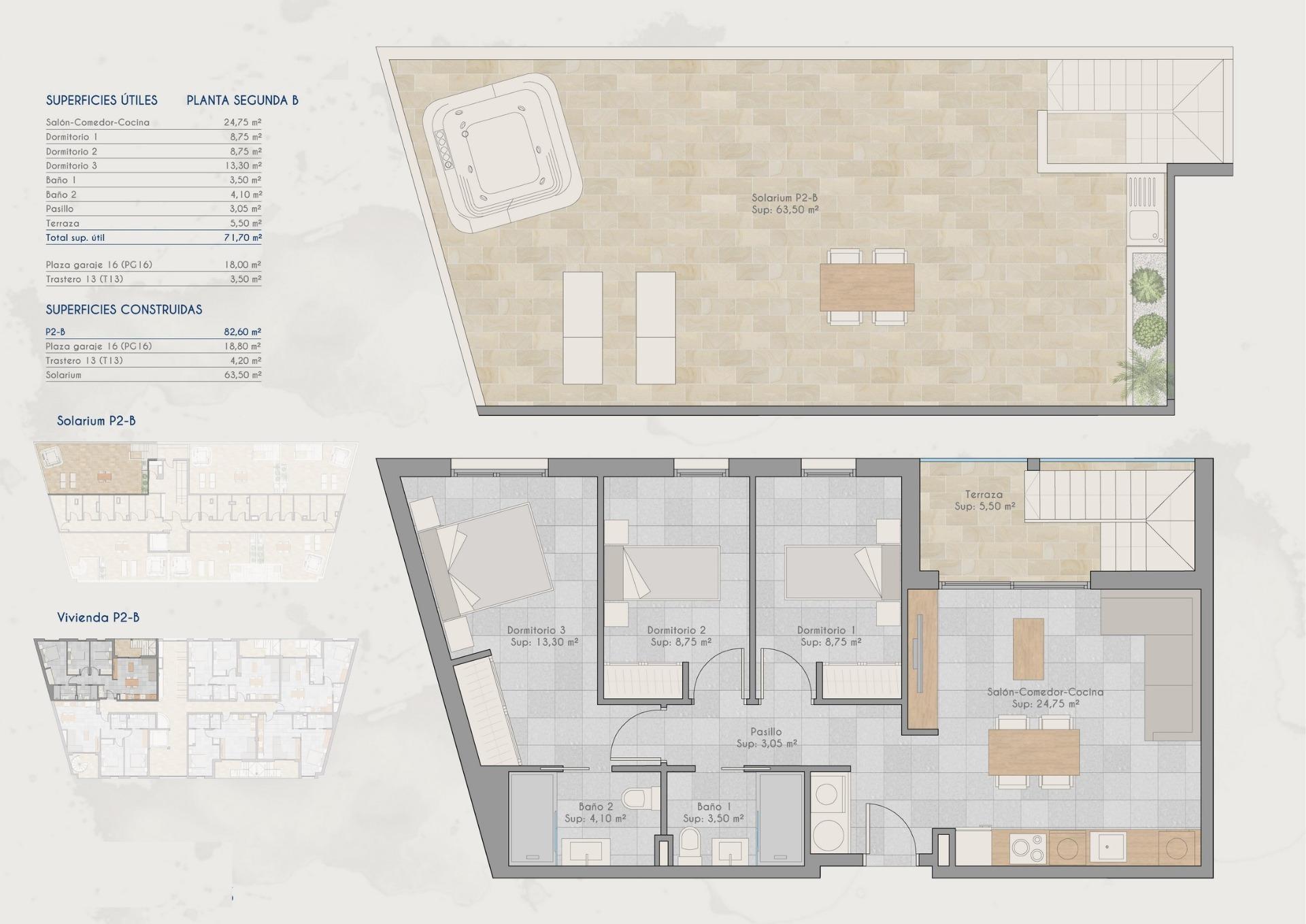 New Build - 3 Bedroom 2 Bathroom Penthouse in San Pedro del Pinatar - Lo Pagan  - Murcia