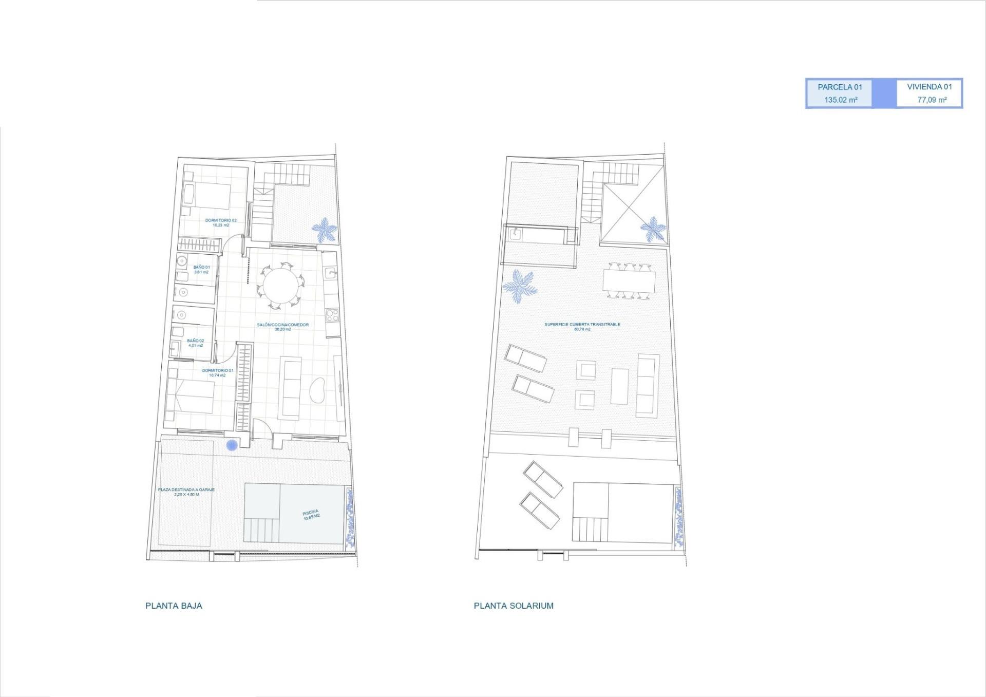 New Build - 2 Bedroom 2 Bathroom Town House in Torre Pacheco - El Alba  - Murcia
