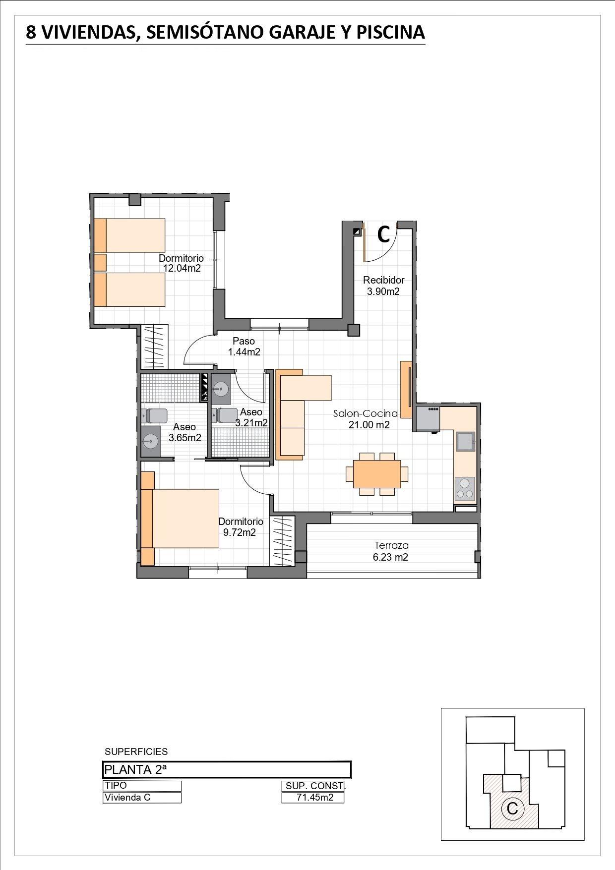New Build - 2 Bedroom 2 Bathroom Penthouse in San Pedro del Pinatar - Lo Pagan  - Murcia
