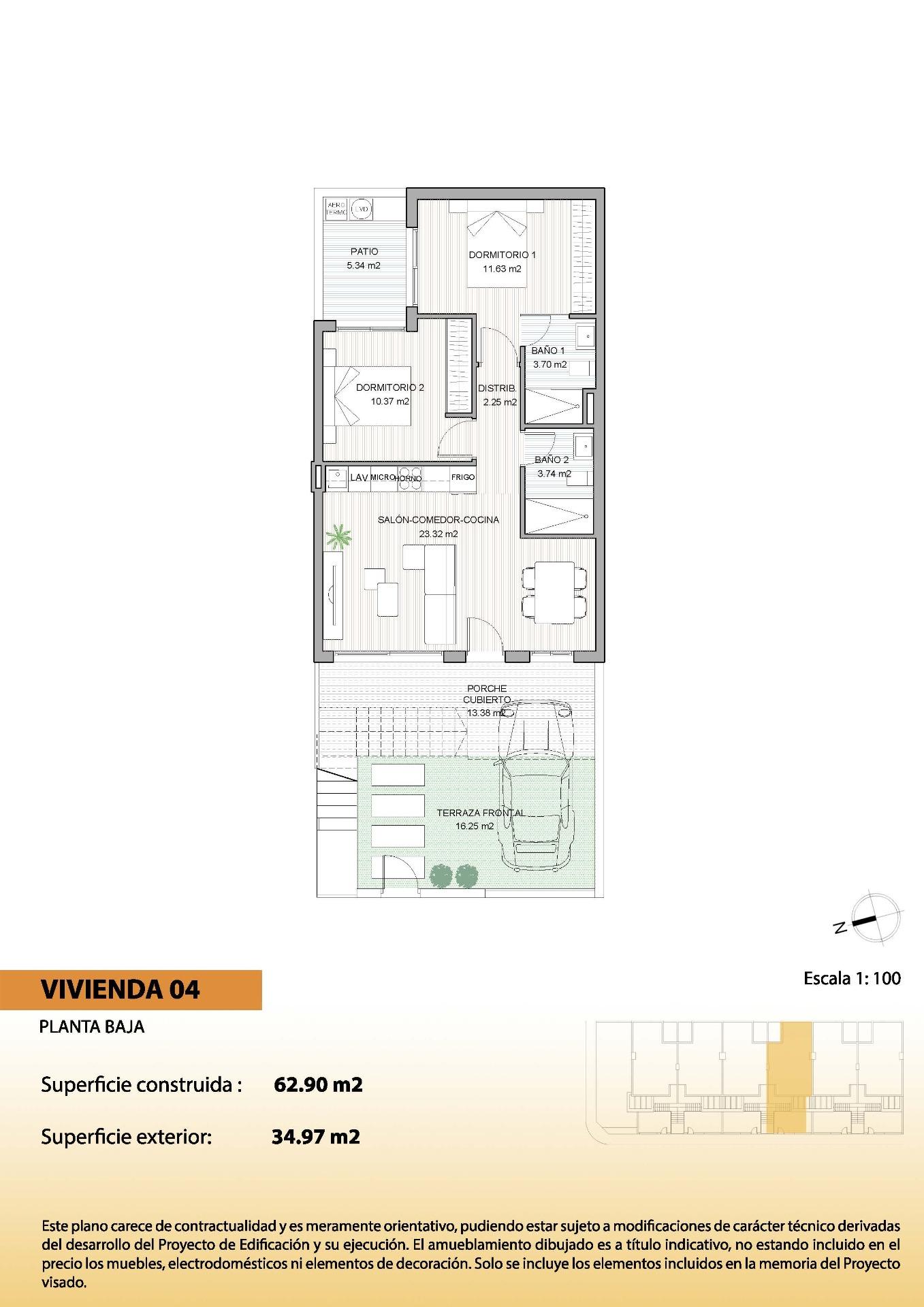 New Build - 2 Bedroom 2 Bathroom Bungalow in San Pedro del Pinatar - El Salero  - Murcia