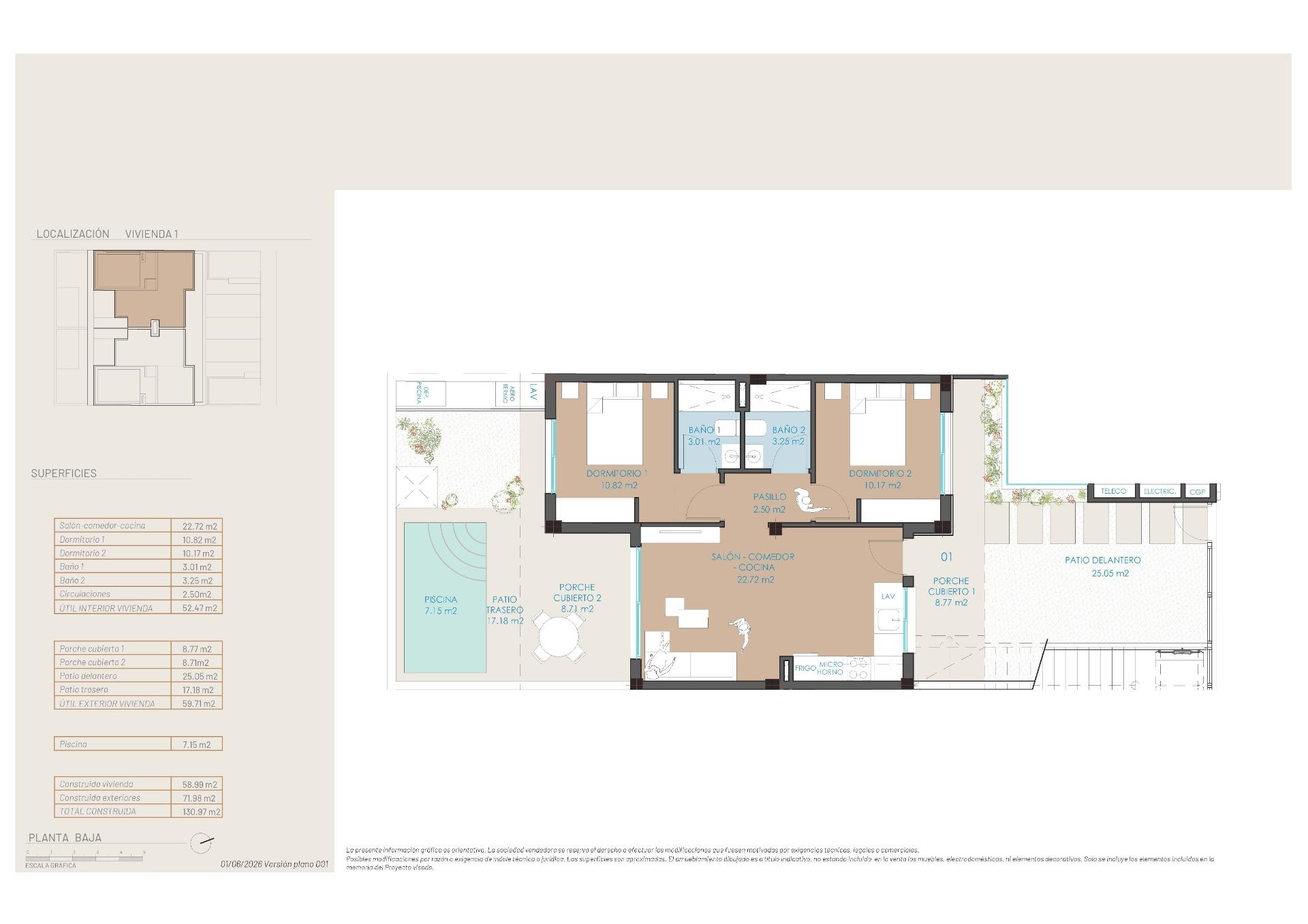 New Build - 2 Bedroom 2 Bathroom Bungalow in San Pedro del Pinatar - Molino de Chirrete  - Murcia