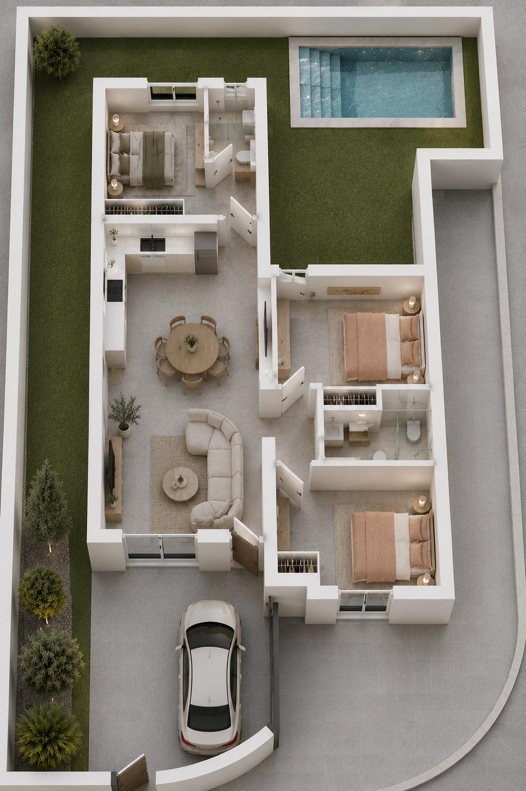 New Build - 3 Bedroom 2 Bathroom Town House in Mazarron - Country Club  - Murcia