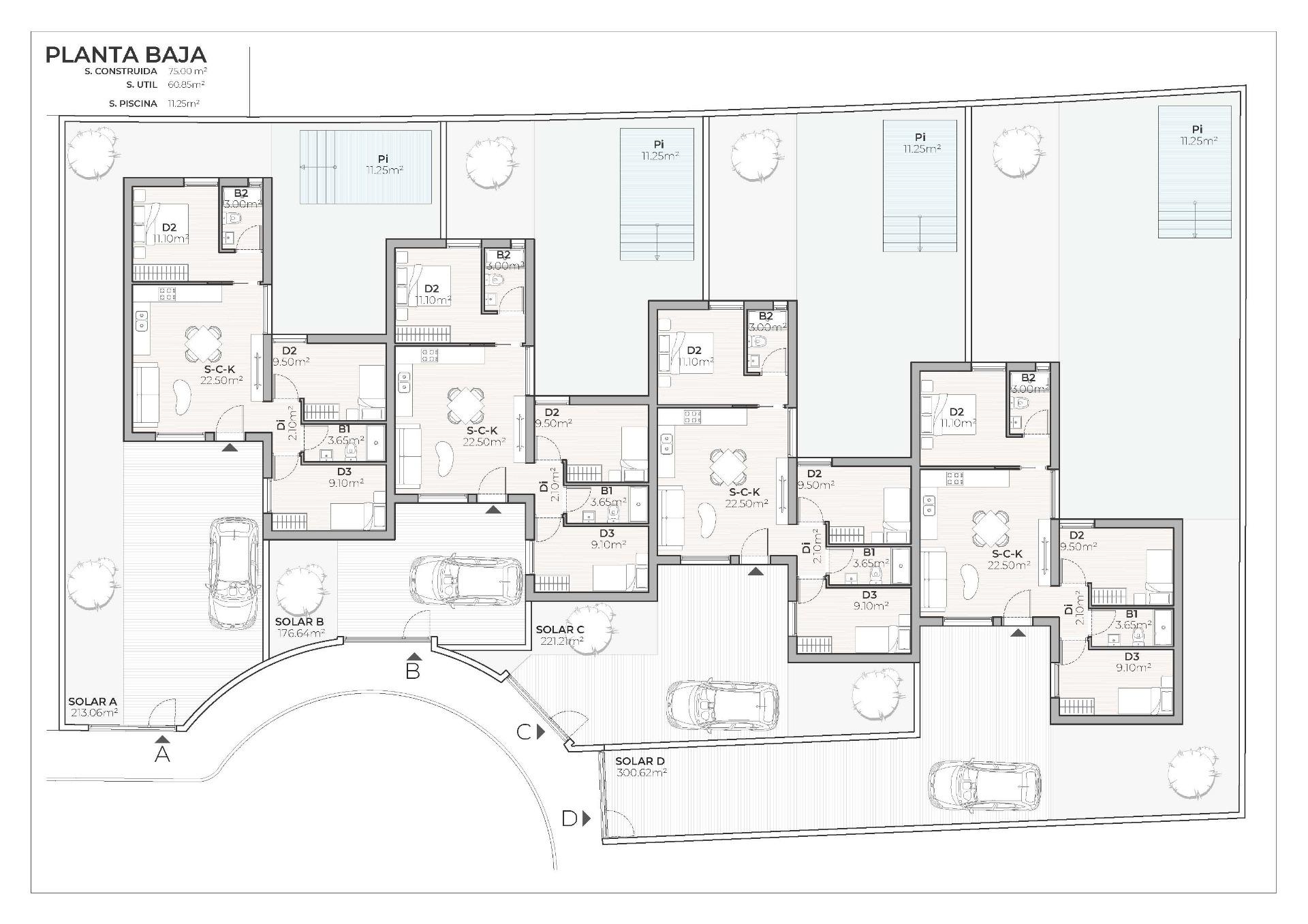 New Build - 3 Bedroom 2 Bathroom Town House in Mazarron - Country Club  - Murcia