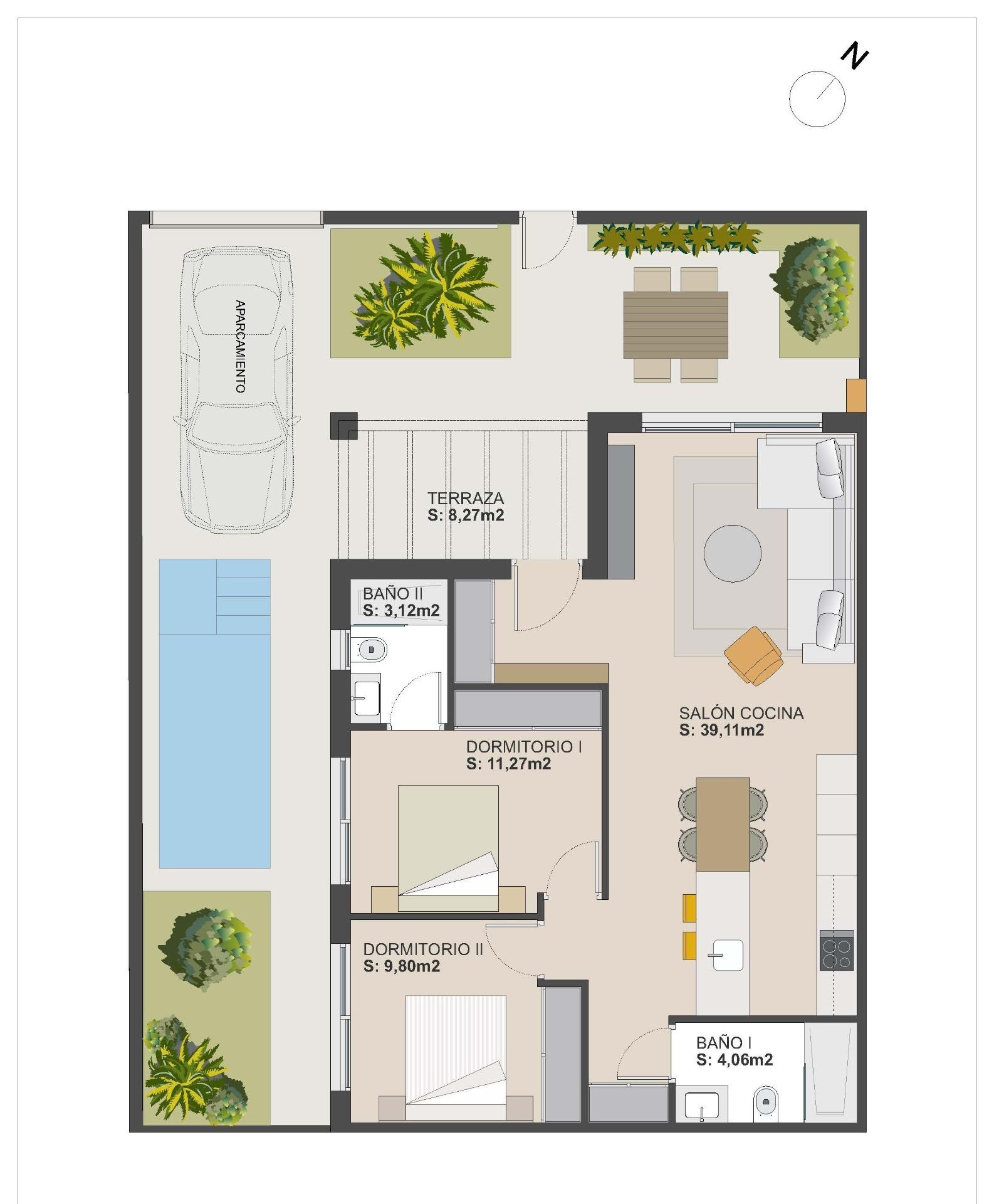 New Build - 2 Bedroom 2 Bathroom Quad House in Torre Pacheco - El Alba  - Murcia