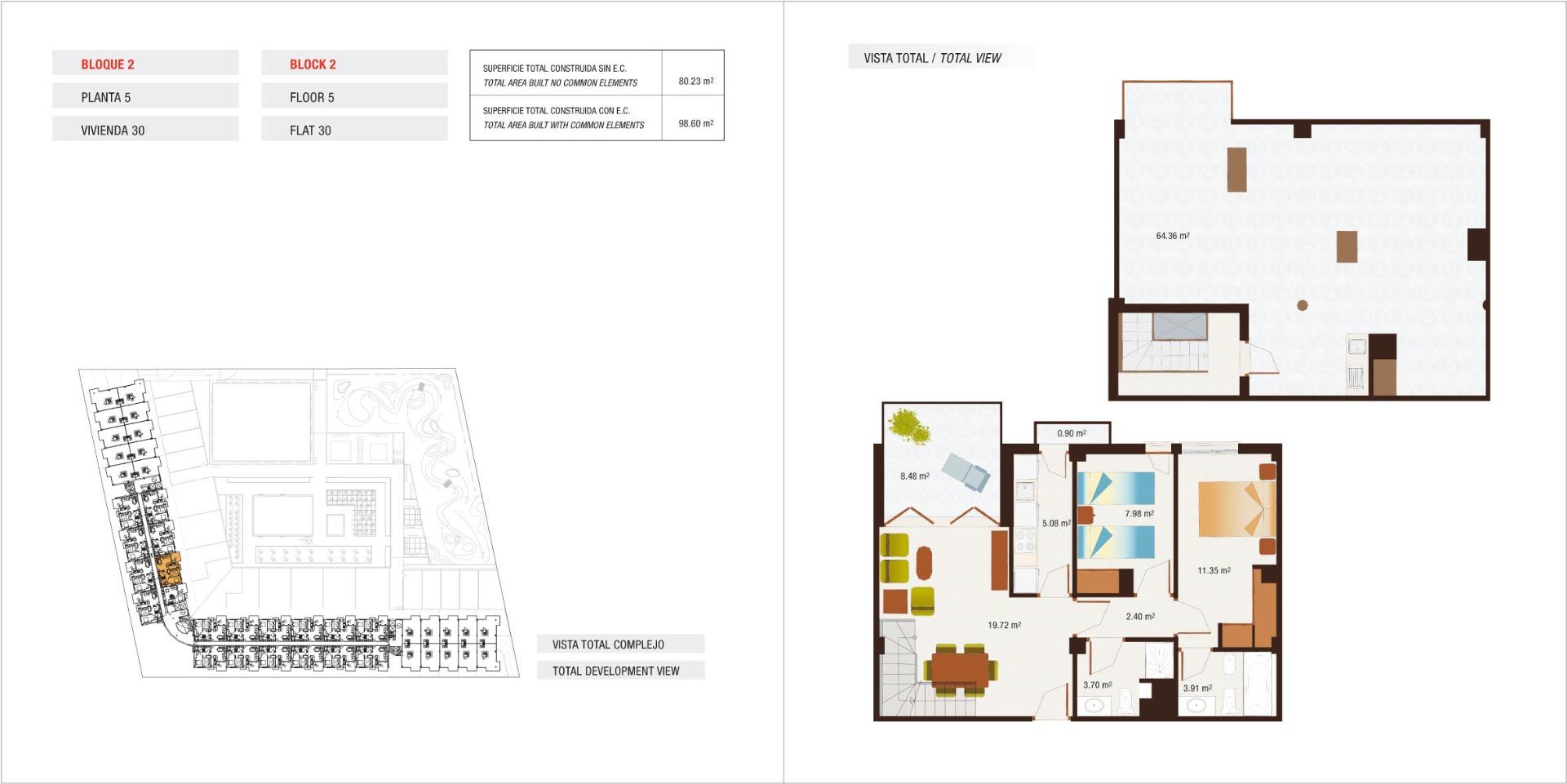 New Build - 2 Bedroom 2 Bathroom Penthouse in Archena - Villanueva del Rio Segura  - Murcia