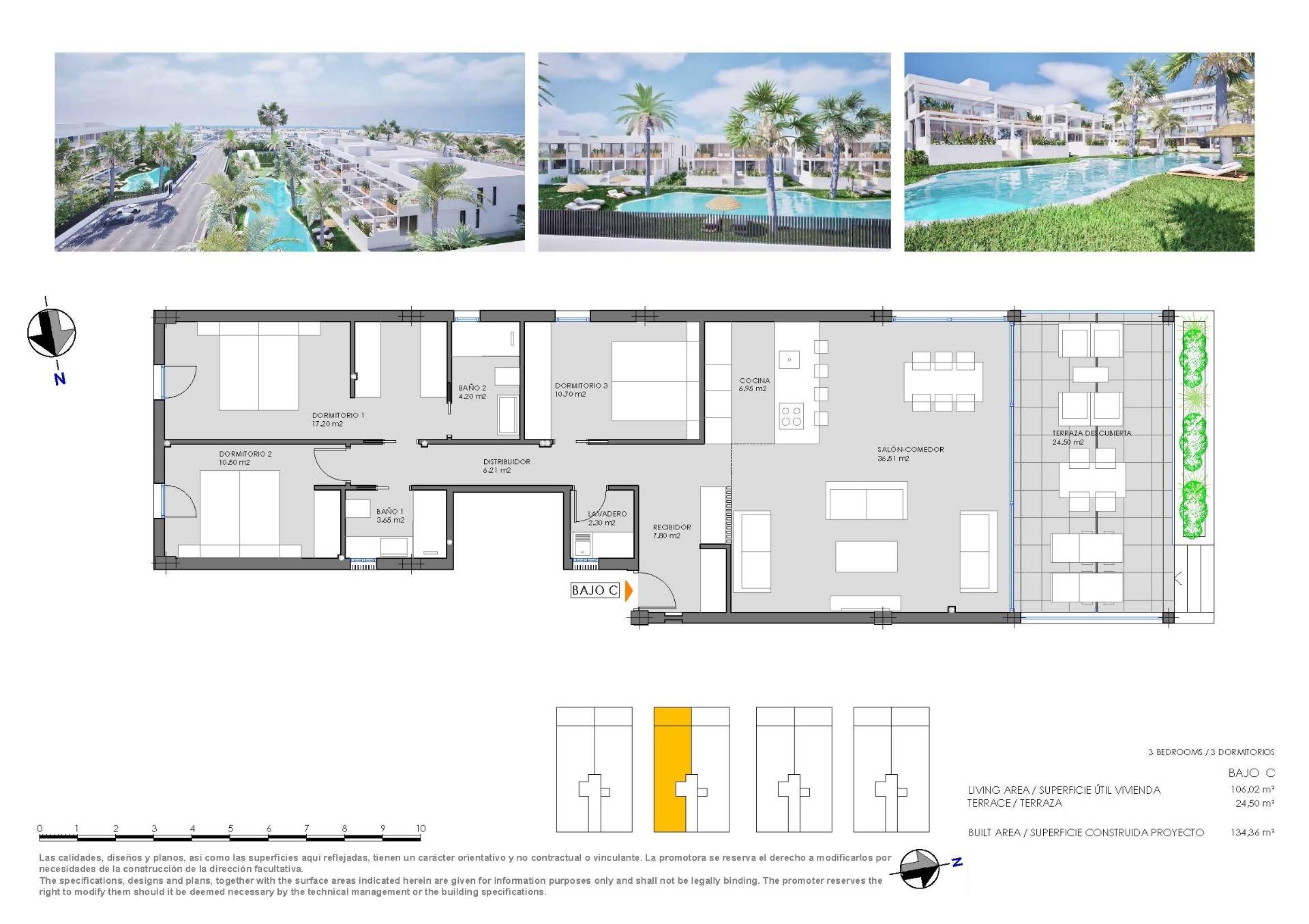 New Build - 3 Bedroom 2 Bathroom Bungalow in Cartagena - Mar De Cristal  - Murcia