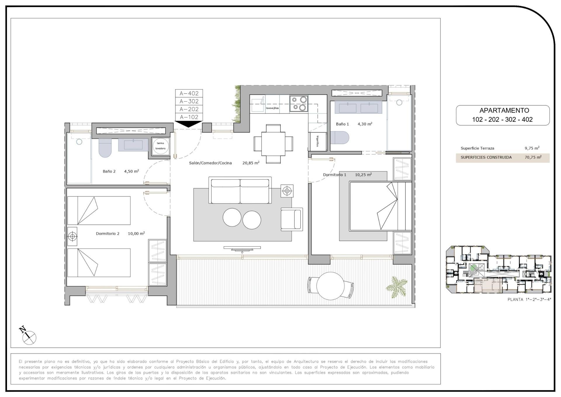 New Build - 2 Bedroom 2 Bathroom Apartment in San Pedro del Pinatar - Lo Pagan  - Murcia