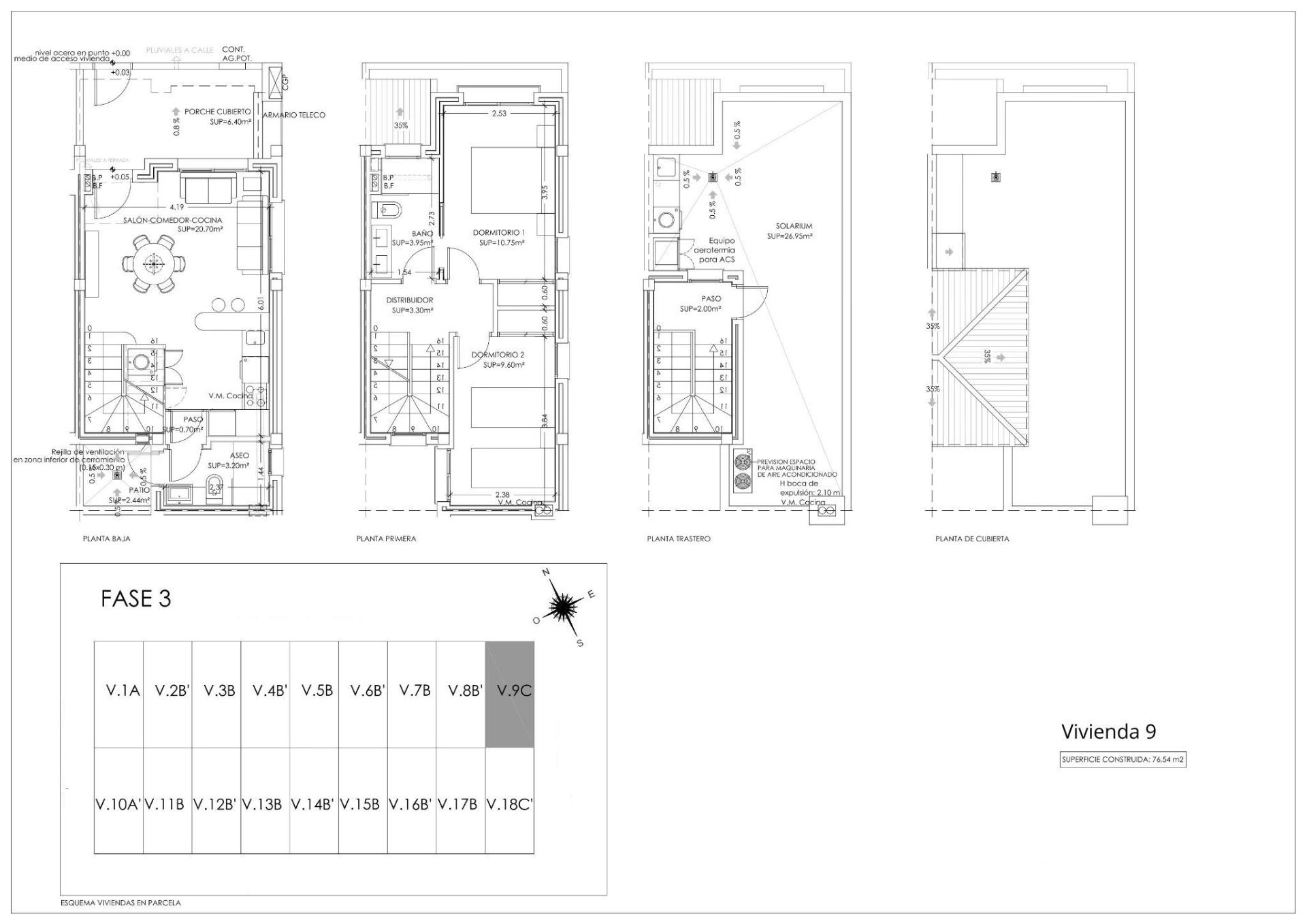 New Build - 2 Bedroom 2 Bathroom Town House in Torre Pacheco - Santa Rosalia pueblo  - Murcia