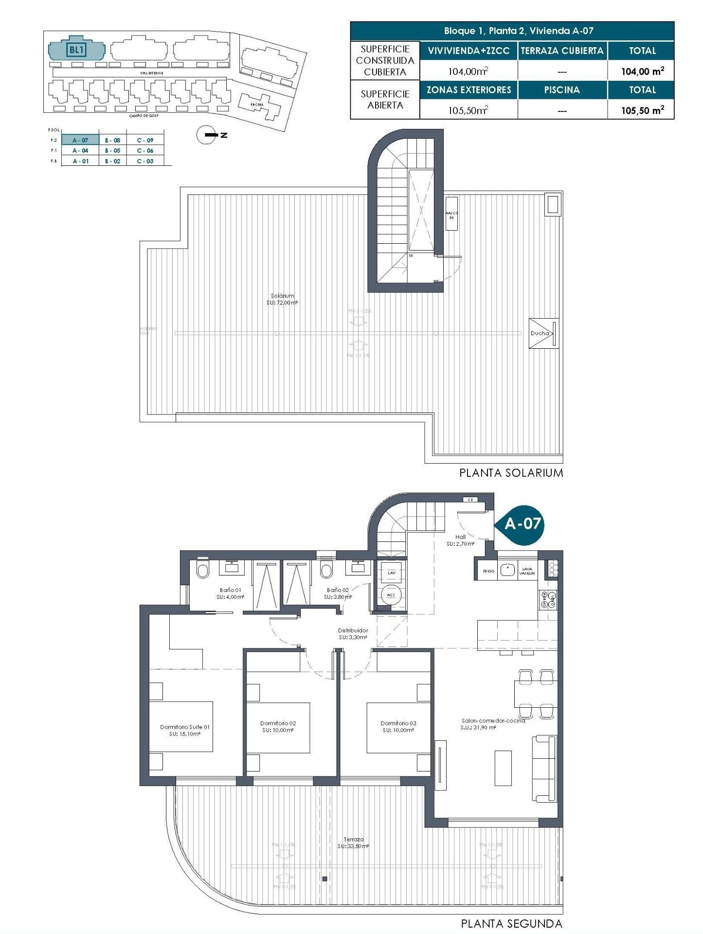 New Build - 3 Bedroom 2 Bathroom Penthouse in Los Alcazares - Serena Golf  - Murcia