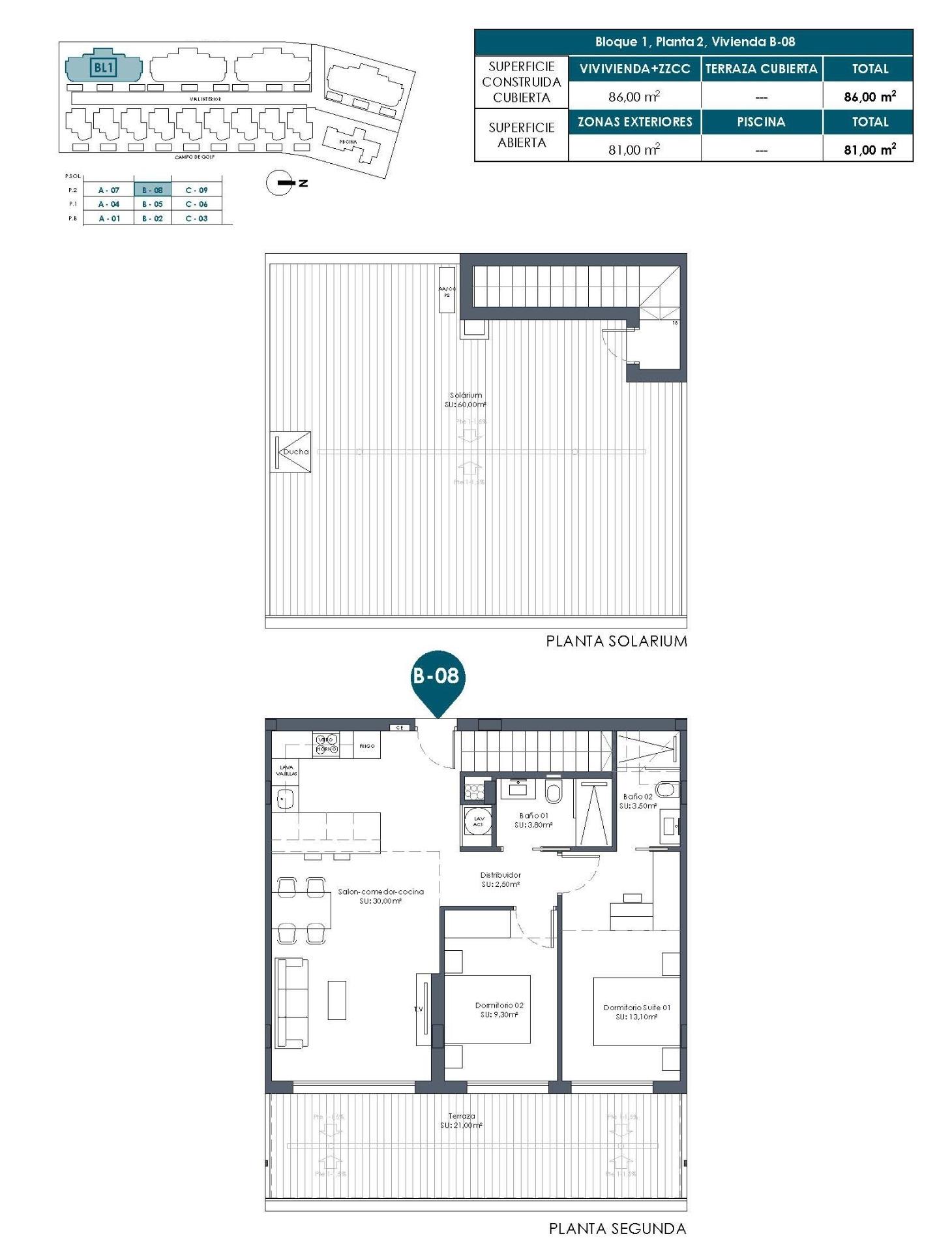 New Build - 2 Bedroom 2 Bathroom Penthouse in Los Alcazares - Serena Golf  - Murcia