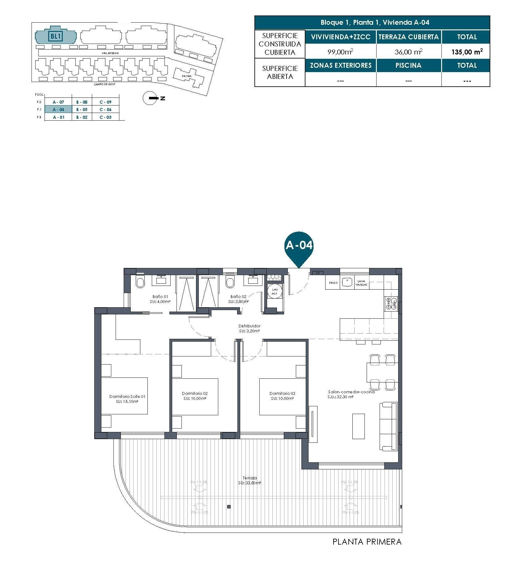 New Build - 3 Bedroom 2 Bathroom Apartment in Los Alcazares - Serena Golf  - Murcia