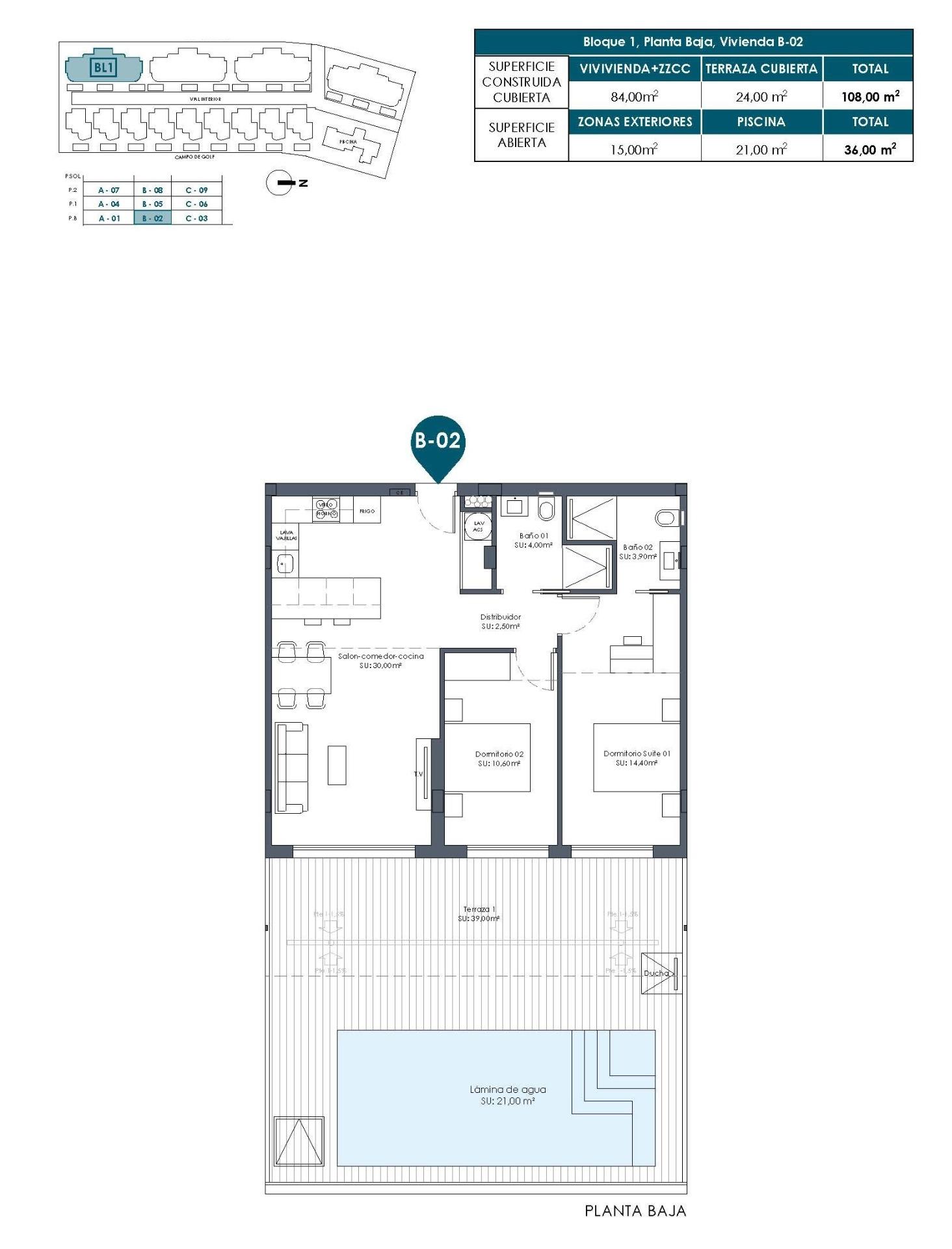 New Build - 2 Bedroom 2 Bathroom Apartment in Los Alcazares - Serena Golf  - Murcia