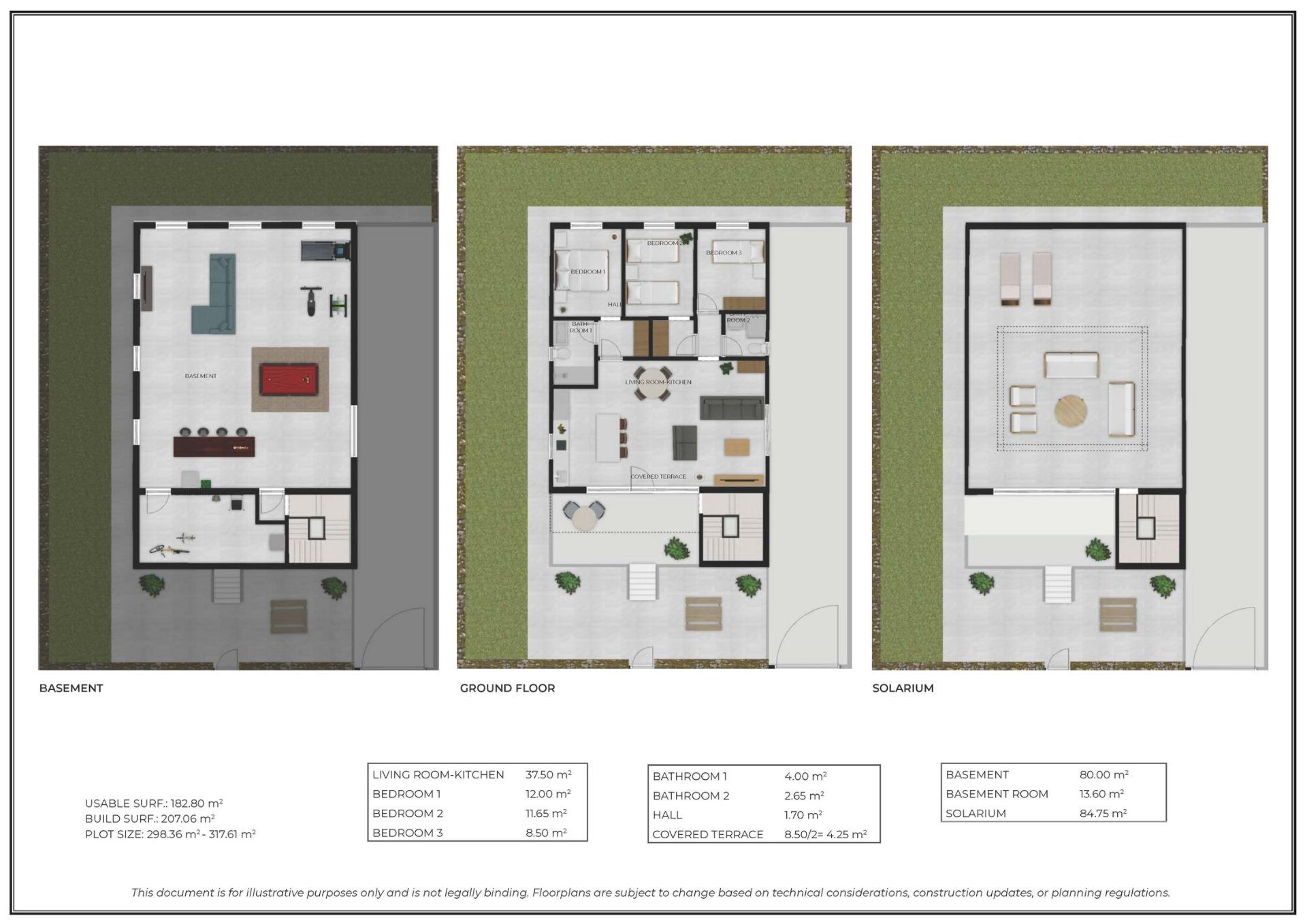 New Build - 3 Bedroom 2 Bathroom Villa in Mazarron - Camposol Golf  - Murcia