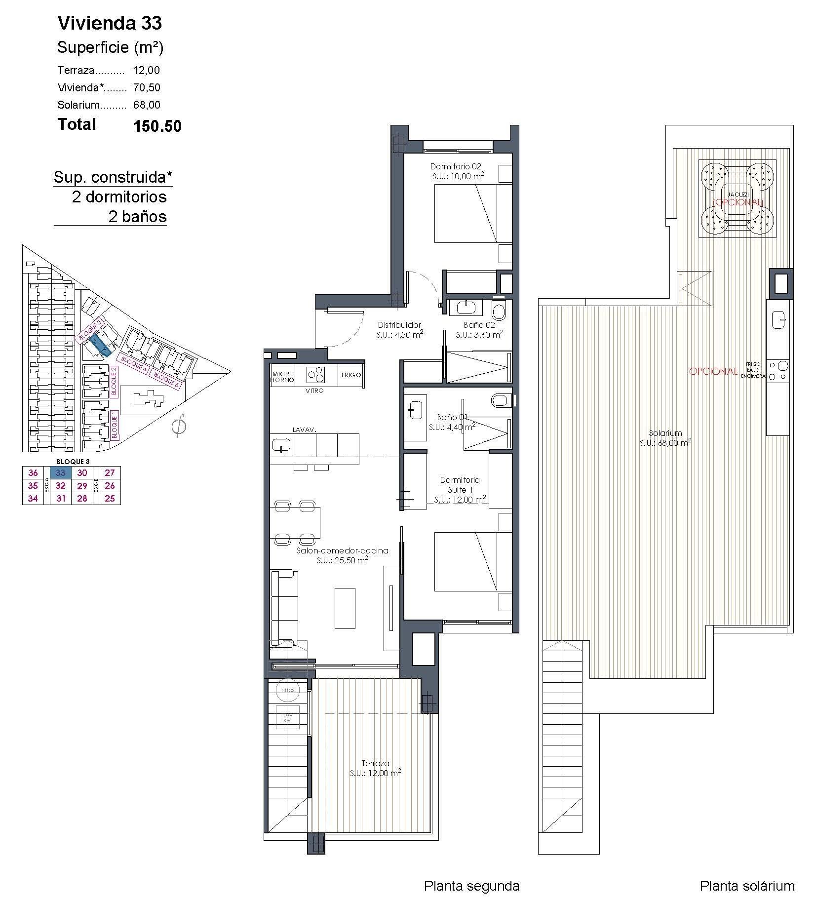 New Build - 2 Bedroom 2 Bathroom Penthouse in Los Alcazares - Serena Golf  - Murcia