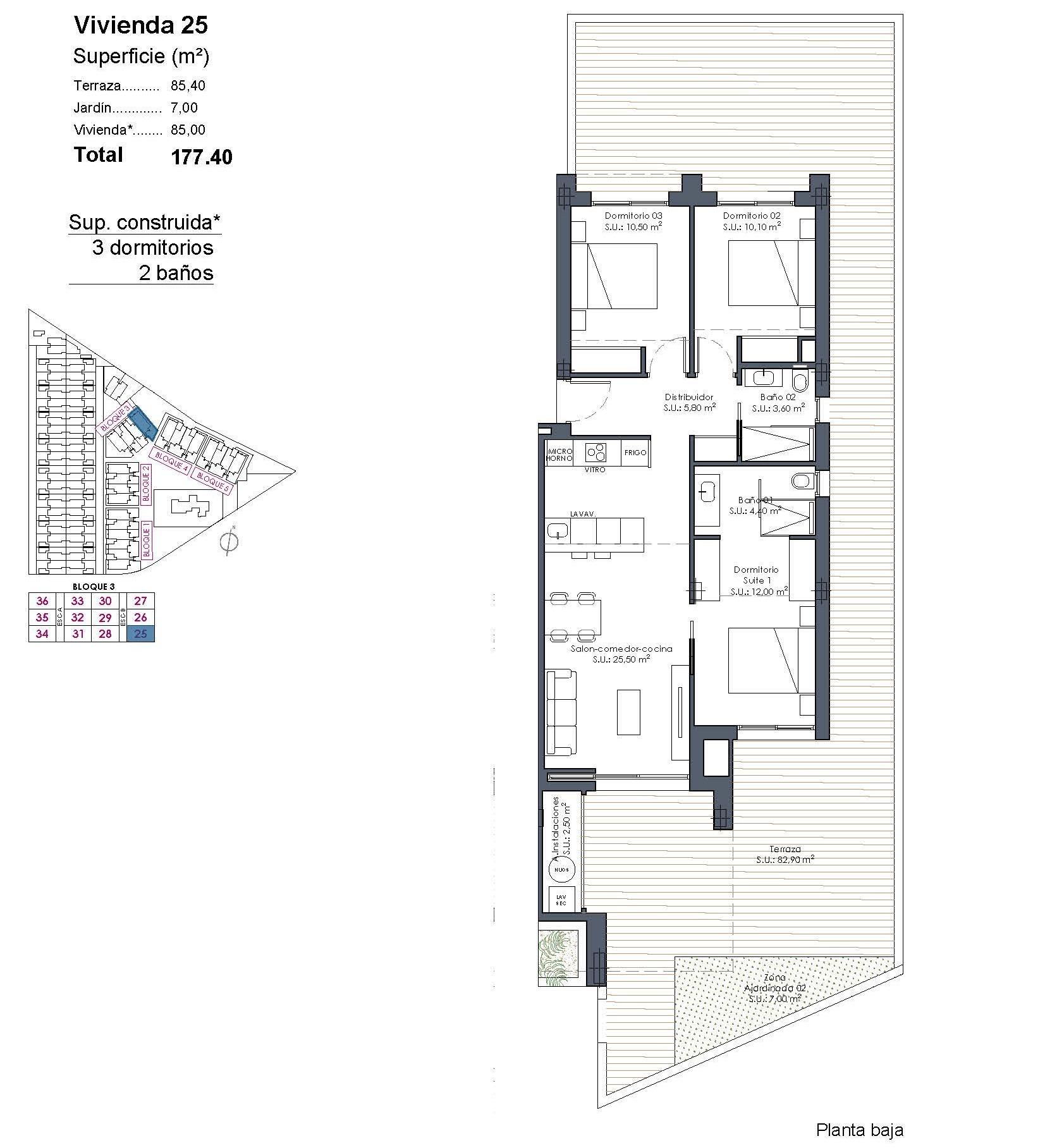 New Build - 3 Bedroom 2 Bathroom Apartment in Los Alcazares - Serena Golf  - Murcia