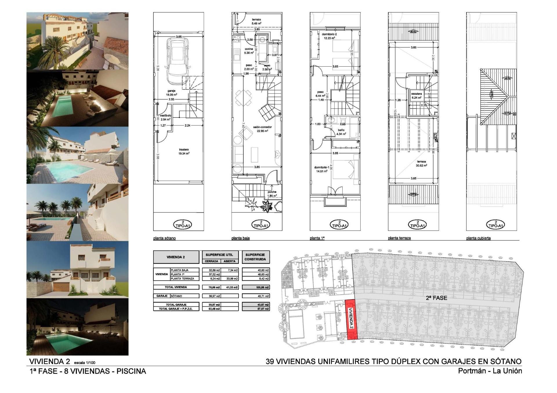 New Build - 2 Bedroom 1 Bathroom Town House in La Union - centro  - Murcia