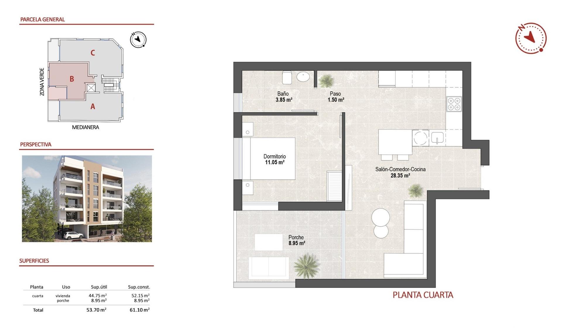 New Build - 1 Bedroom 1 Bathroom Penthouse in San Pedro del Pinatar - Lo Pagan  - Murcia