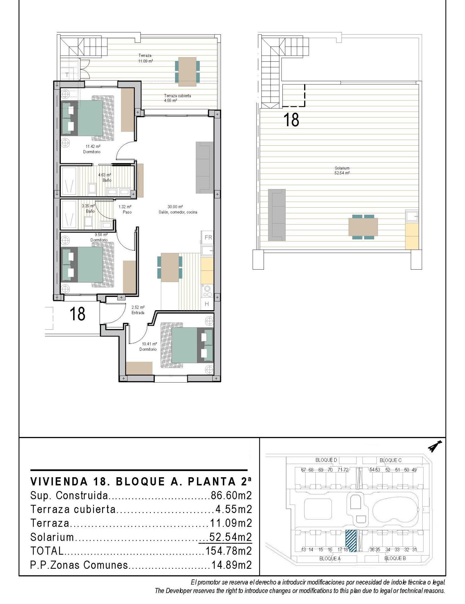 New Build - 3 Bedroom 2 Bathroom Penthouse in Torre Pacheco - San Cayetano  - Murcia