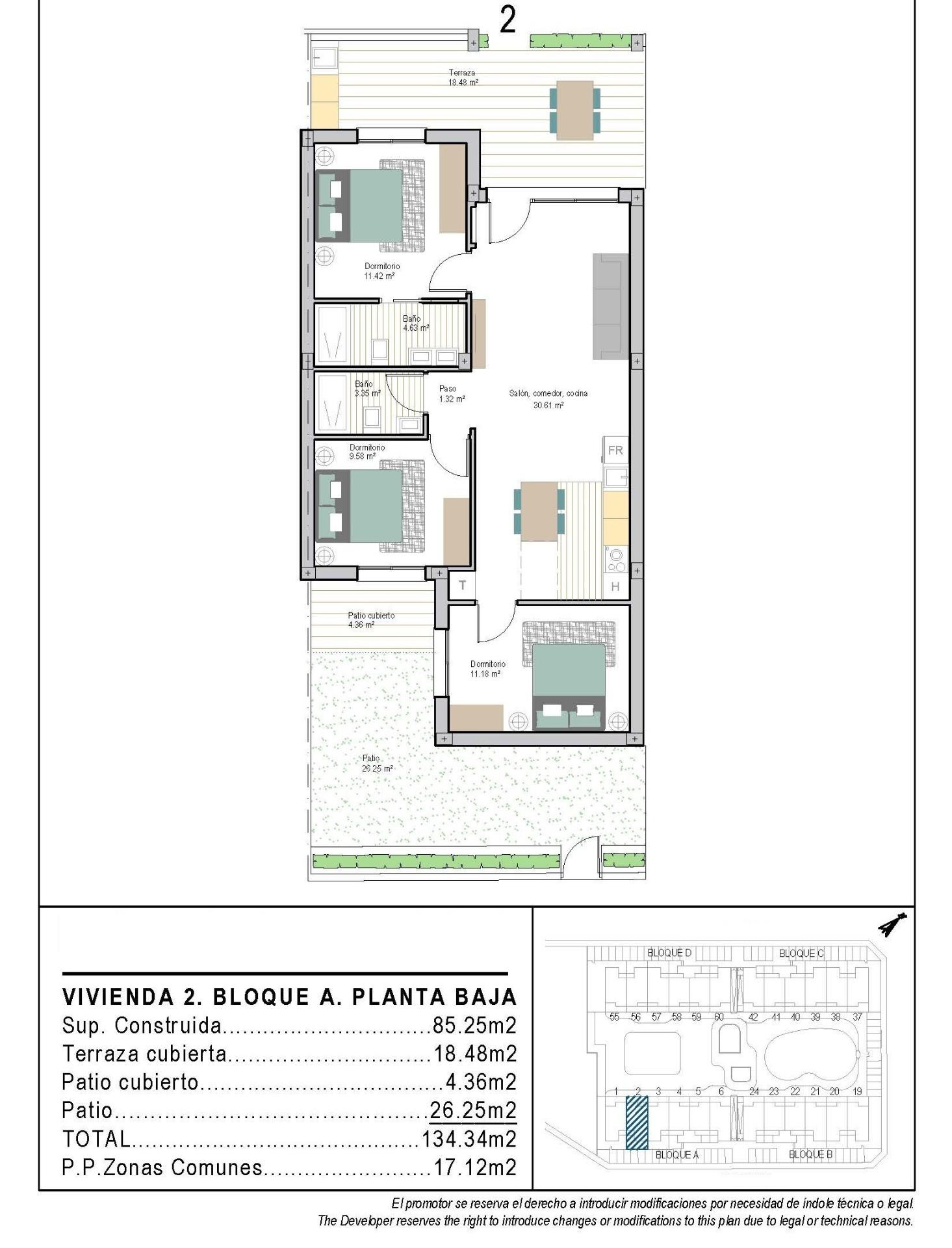 New Build - 3 Bedroom 2 Bathroom Apartment in Torre Pacheco - San Cayetano  - Murcia