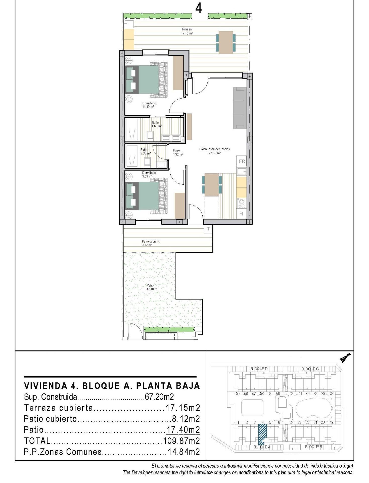 New Build - 2 Bedroom 2 Bathroom Apartment in Torre Pacheco - San Cayetano  - Murcia