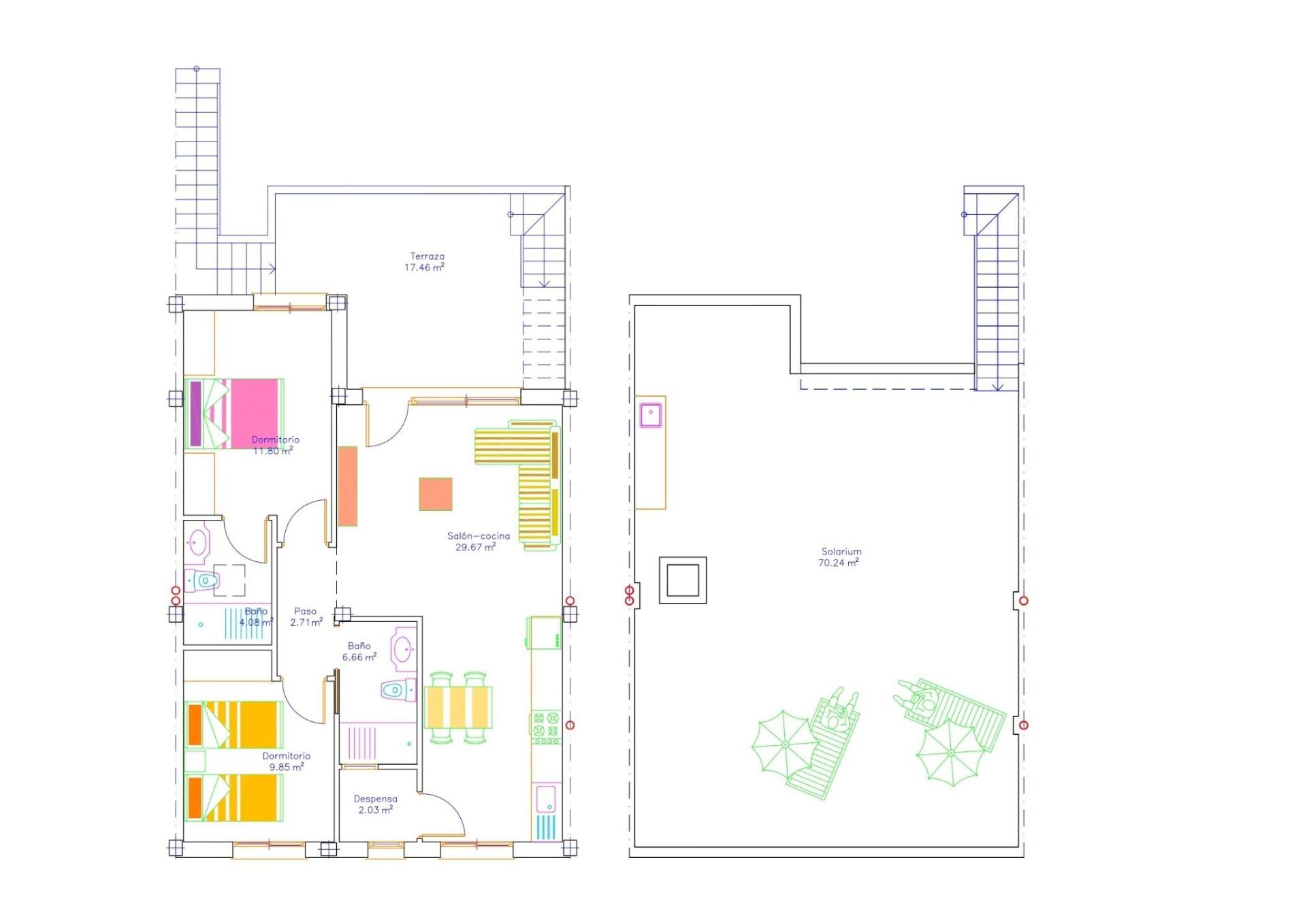 New Build - 2 Bedroom 2 Bathroom Bungalow in San Javier - pueblo  - Murcia
