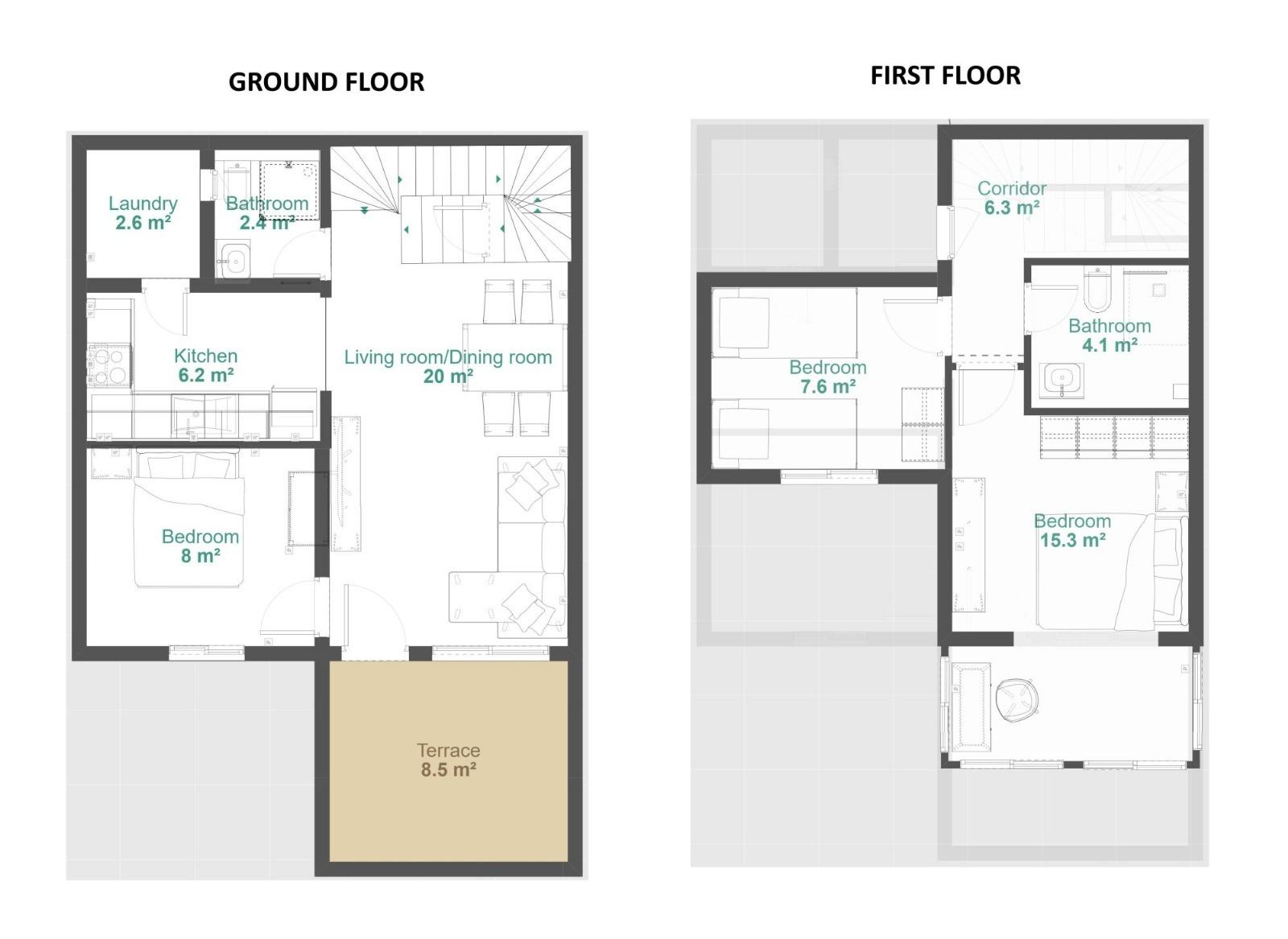 For sale - 3 Bedroom 2 Bathroom Duplex in Orihuela - Urbanización Perla Del Mar  - Alicante