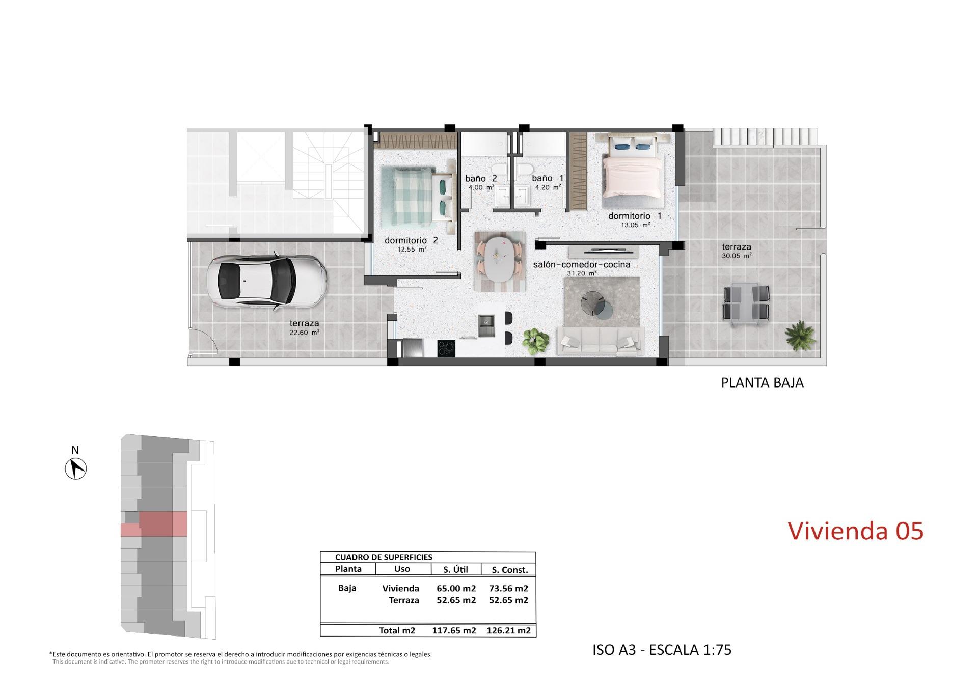 For sale - 2 Bedroom 2 Bathroom Bungalow in Pilar de La Horadada - pueblo  - Alicante