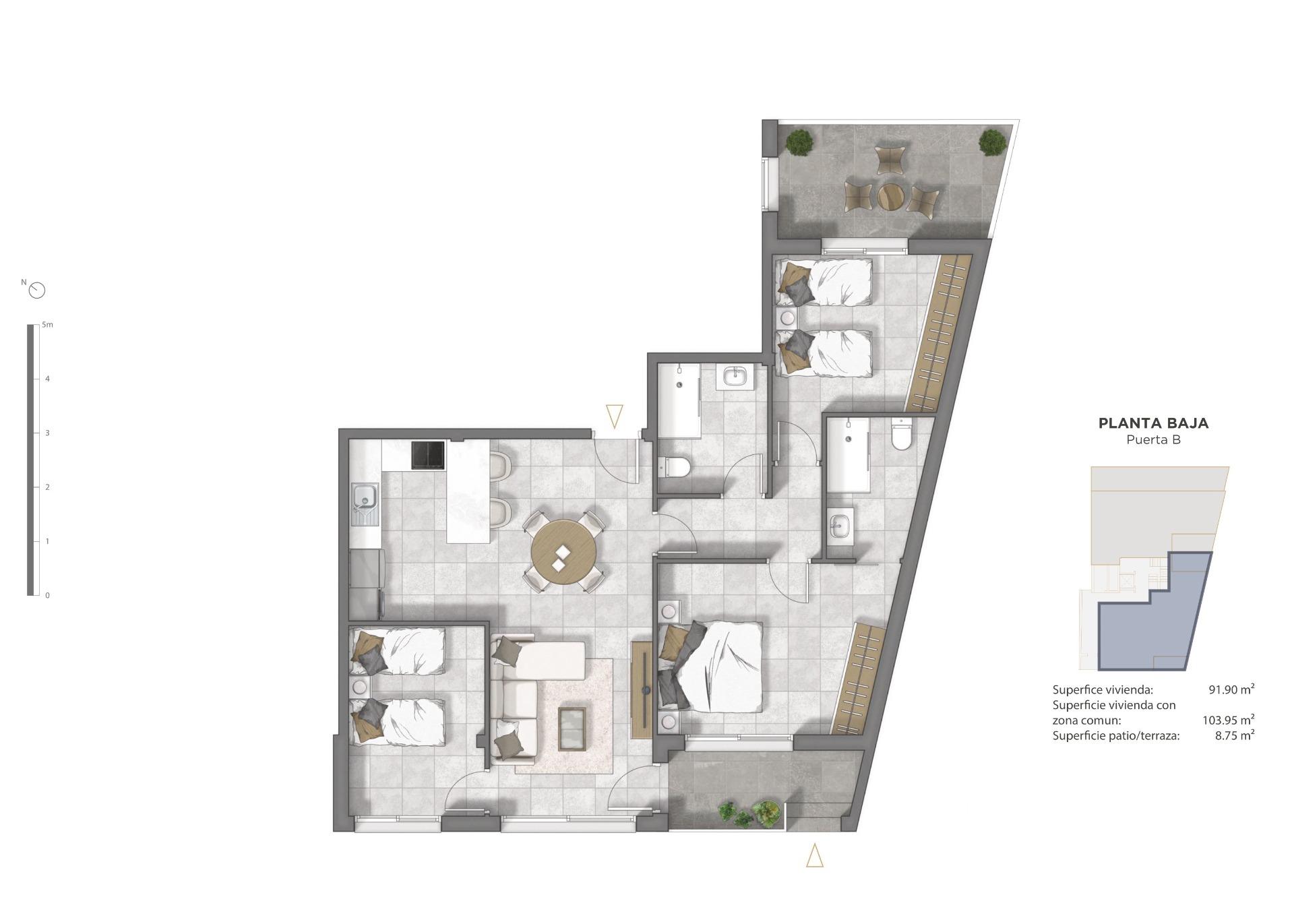 For sale - 3 Bedroom 2 Bathroom Apartment in Guardamar del Segura - Pueblo  - Alicante