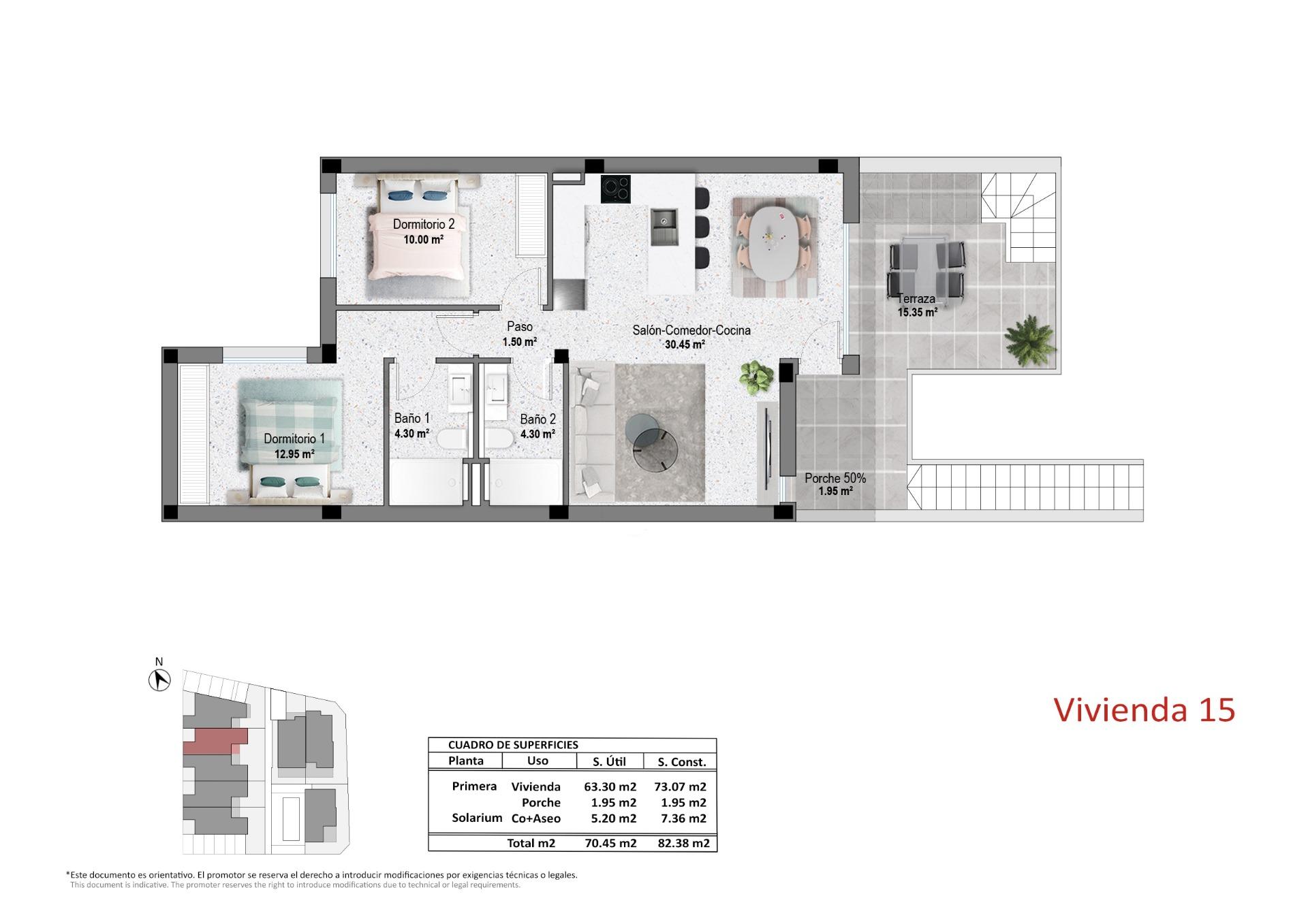 For sale - 2 Bedroom 2 Bathroom Bungalow in Pilar de La Horadada - pueblo  - Alicante