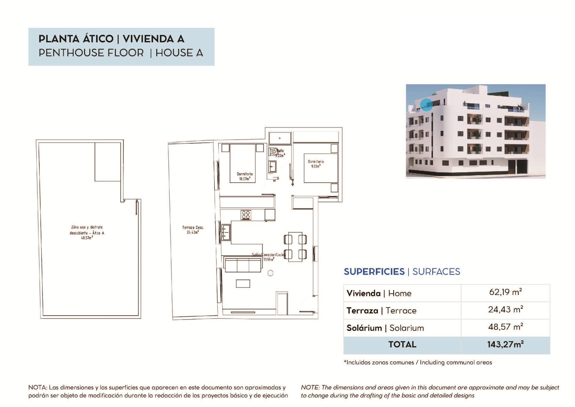 For sale - 2 Bedroom 1 Bathroom Penthouse in Torrevieja - Centro  - Alicante
